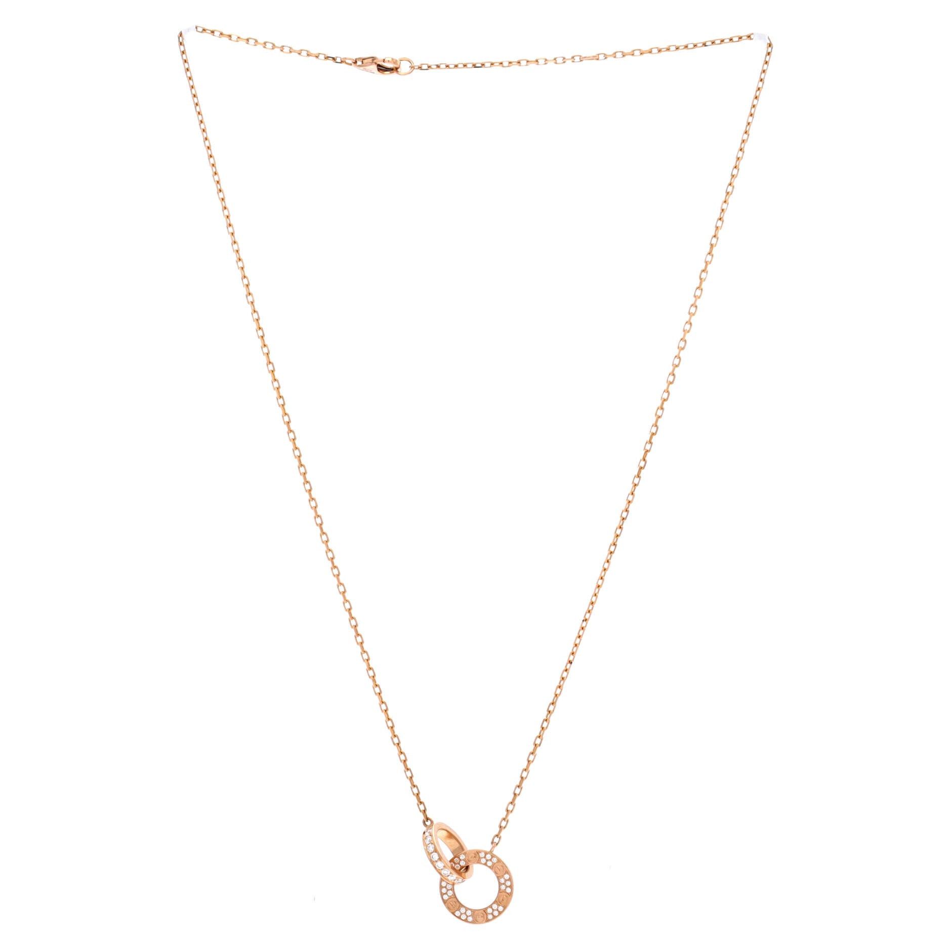 Cartier Love Interlocking Pave Necklace Size ONE SIZE - 2 Thumbnail
