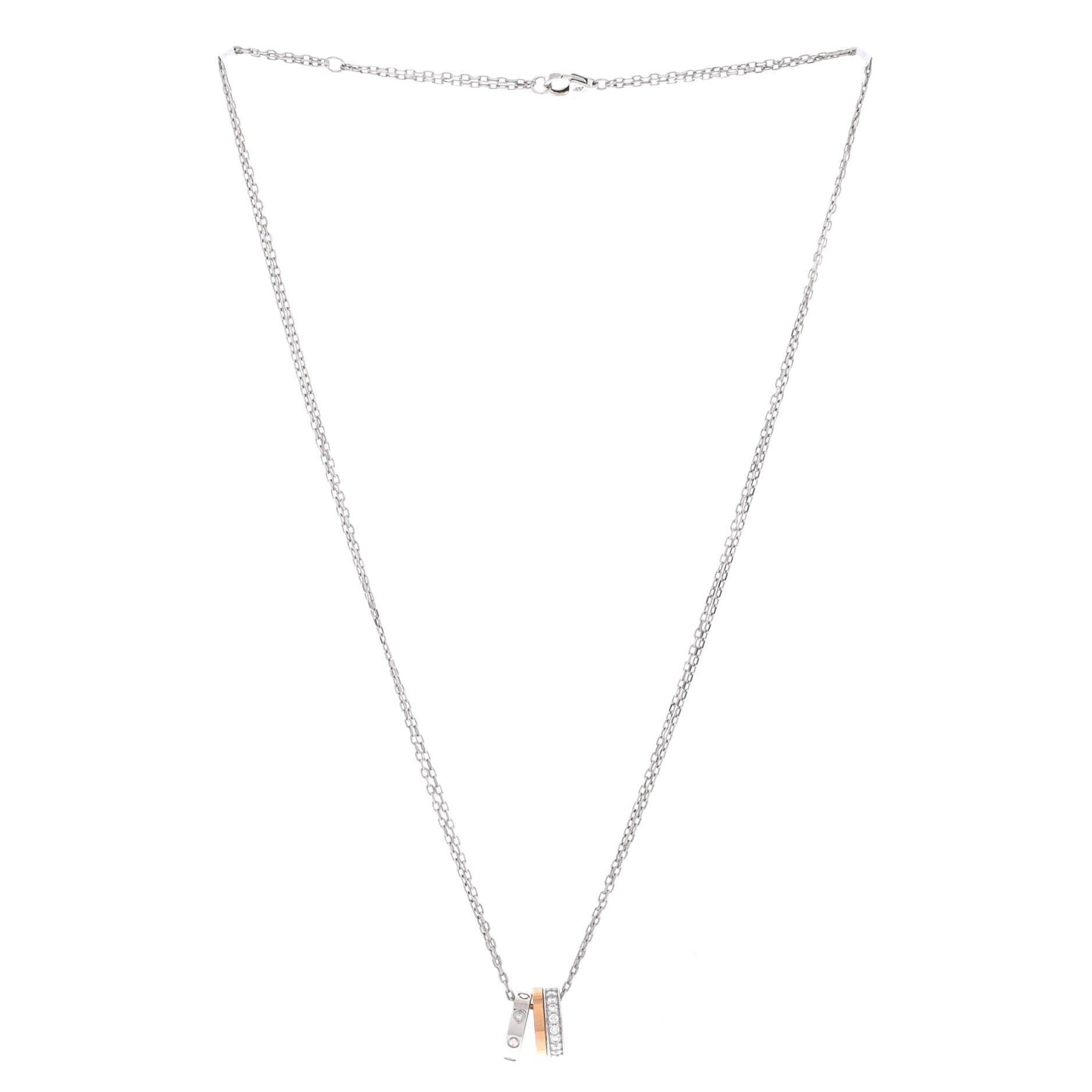 Cartier Love 3 Ring Pendant Necklace Size ONE SIZE - 2 Thumbnail