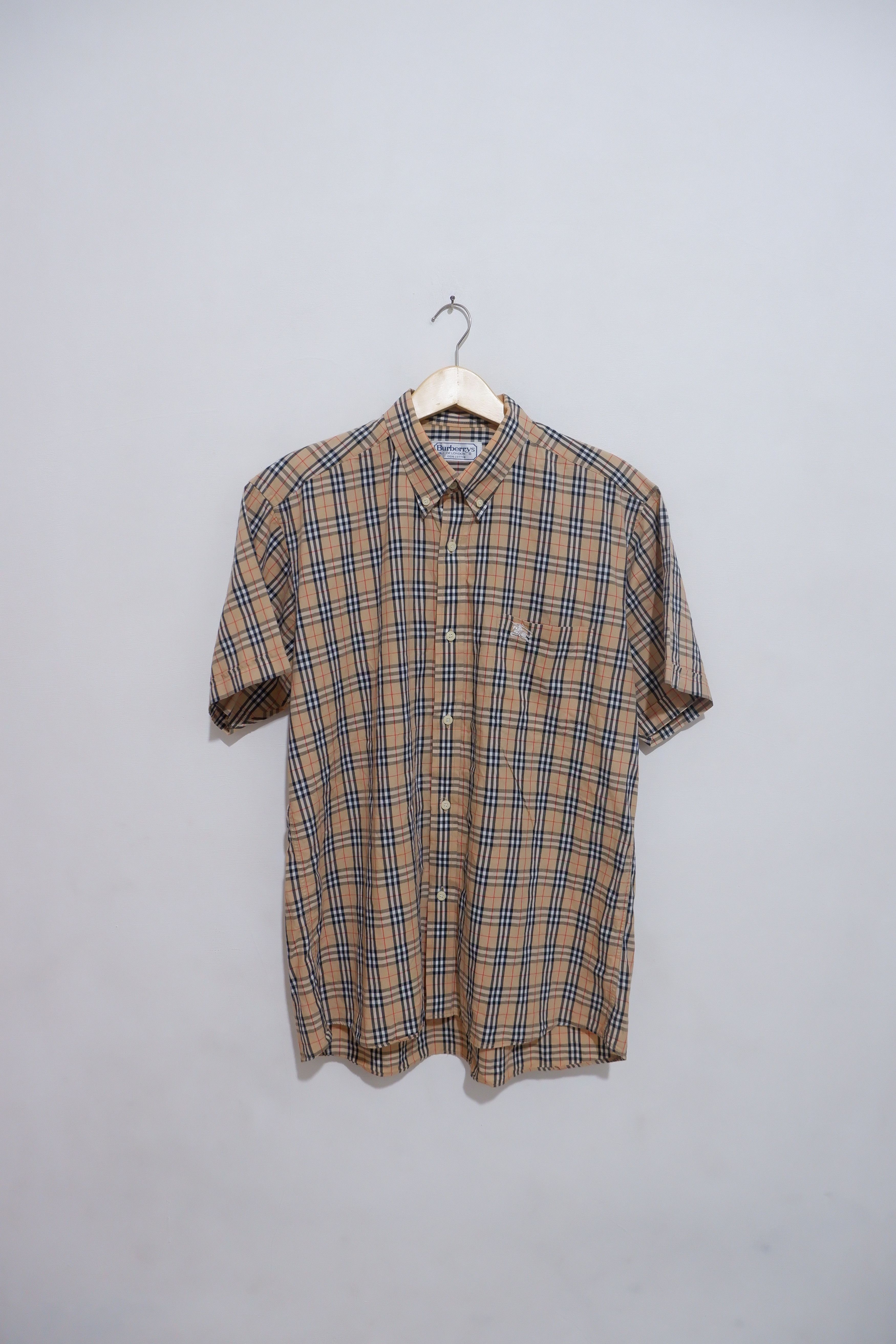 image of Vintage Burberry Nova Check Shirt in Tan, Men's (Size XL)