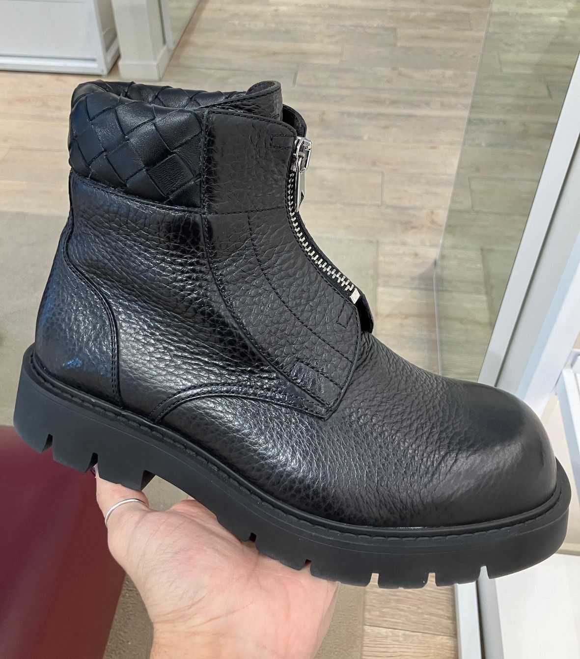Bottega Veneta Bottega Veneta Haddock Intercciato Zip Up Ankle Boots Size US 6 / EU 39 - 5 Thumbnail