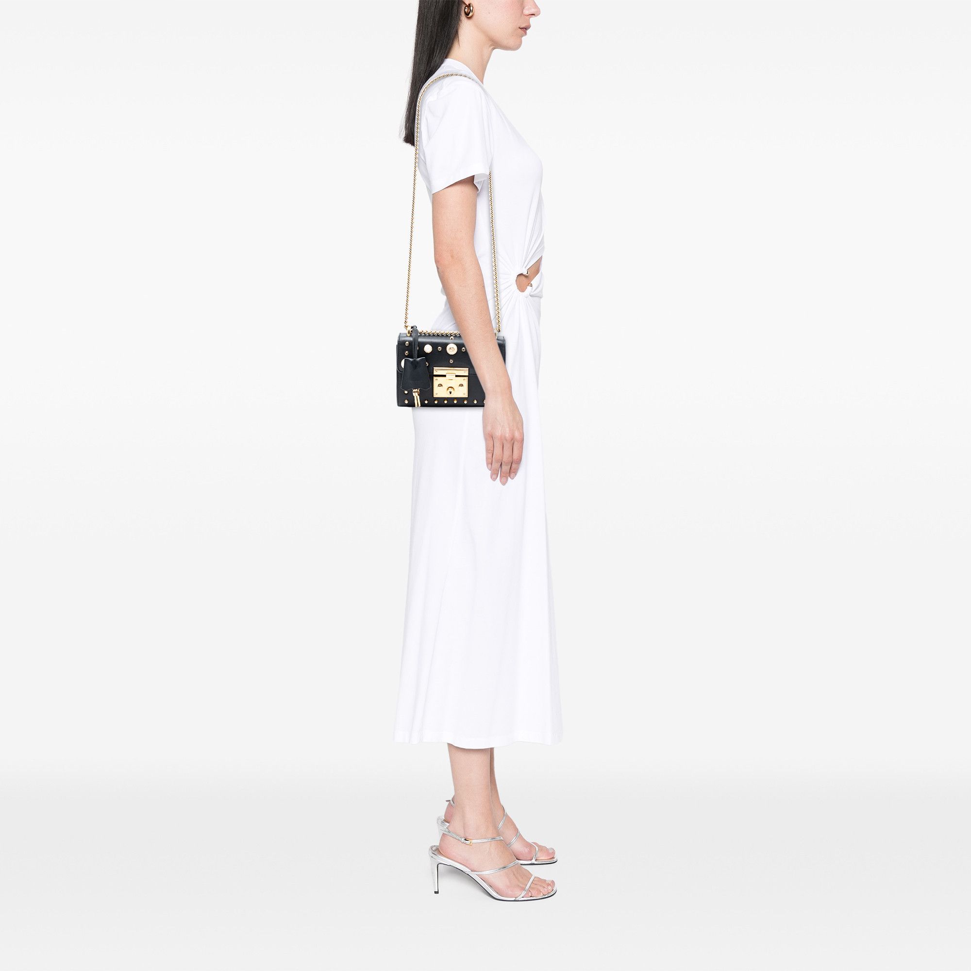 Gucci Gucci Small Pearl Studded Leather Padlock Crossbody Size ONE SIZE - 7 Thumbnail