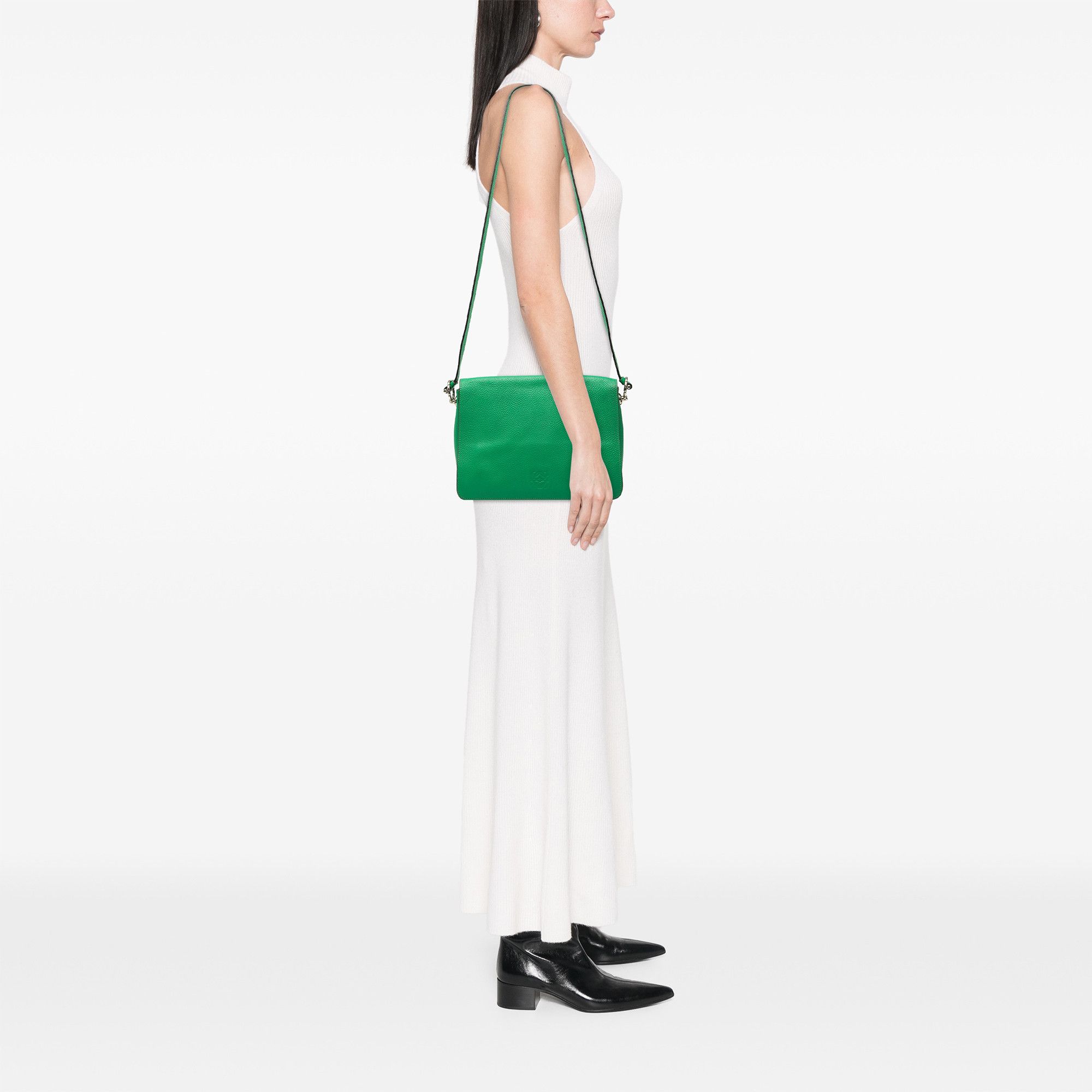 Loewe LOEWE Pebbled Calfskin Anagram Flap Crossbody Size ONE SIZE - 7 Thumbnail