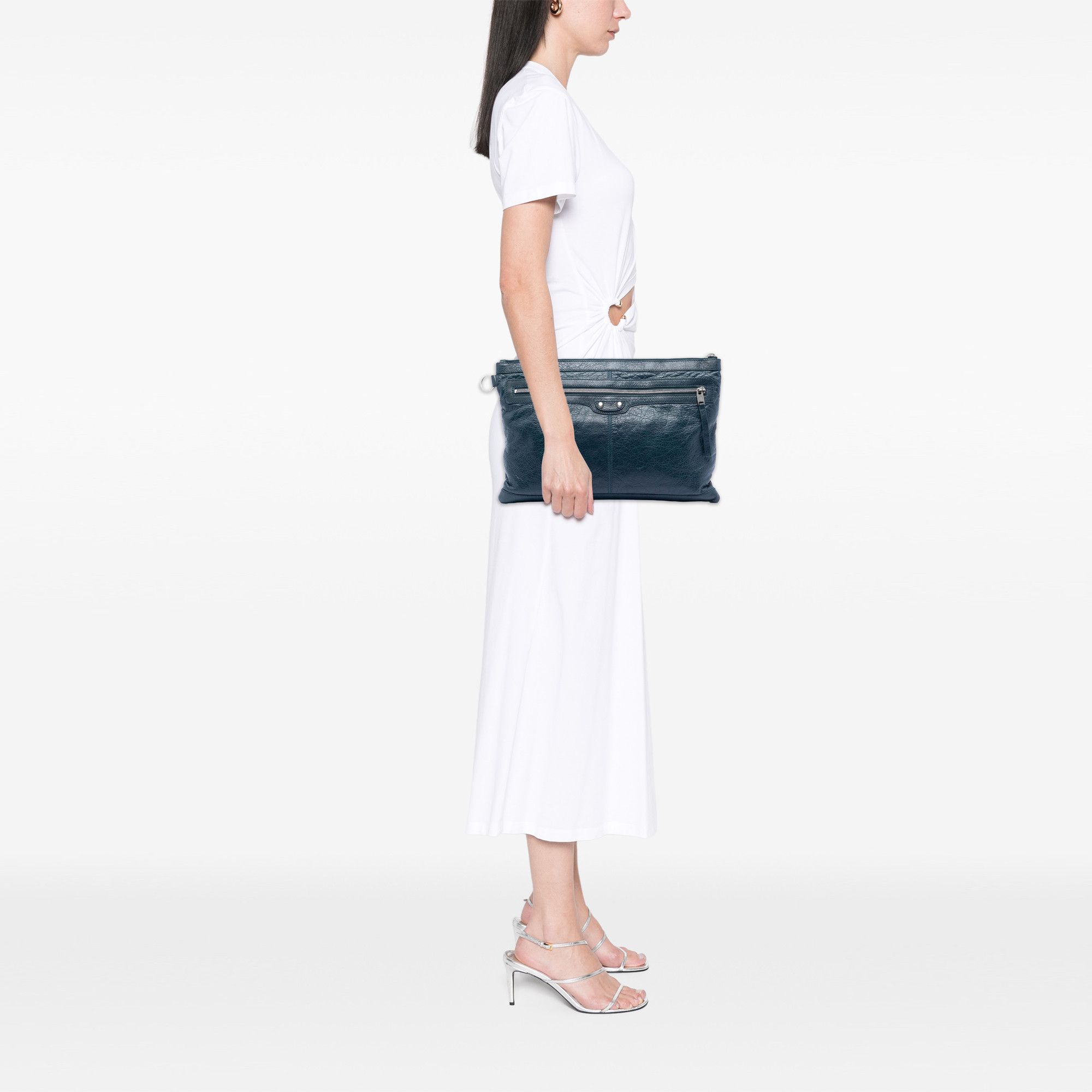 Balenciaga Balenciaga Lambskin Motocross Classic Clip L Clutch Size ONE SIZE - 8 Thumbnail