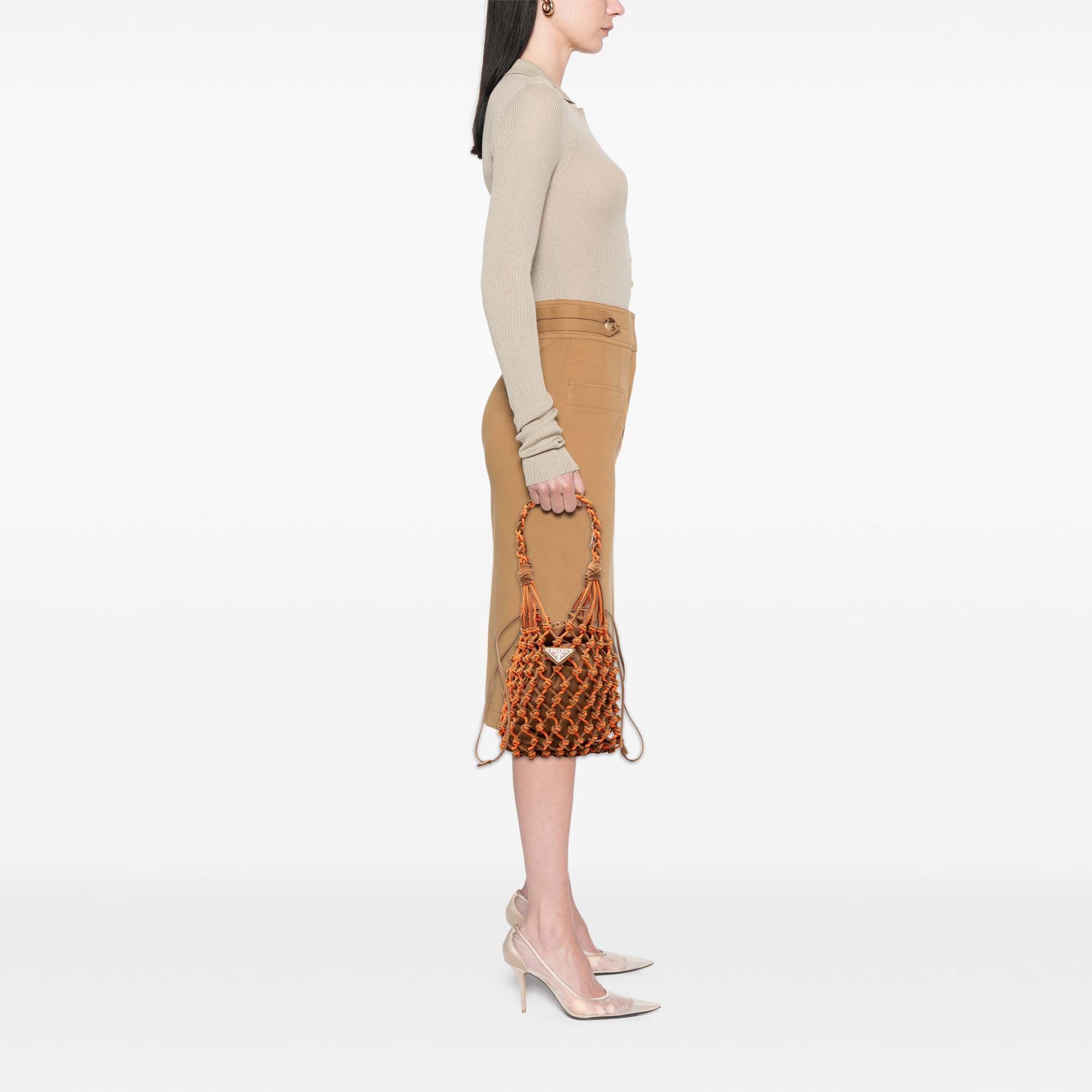 Prada Prada Small Suede Macrame Noue Shoulder Bag Size ONE SIZE - 8 Thumbnail