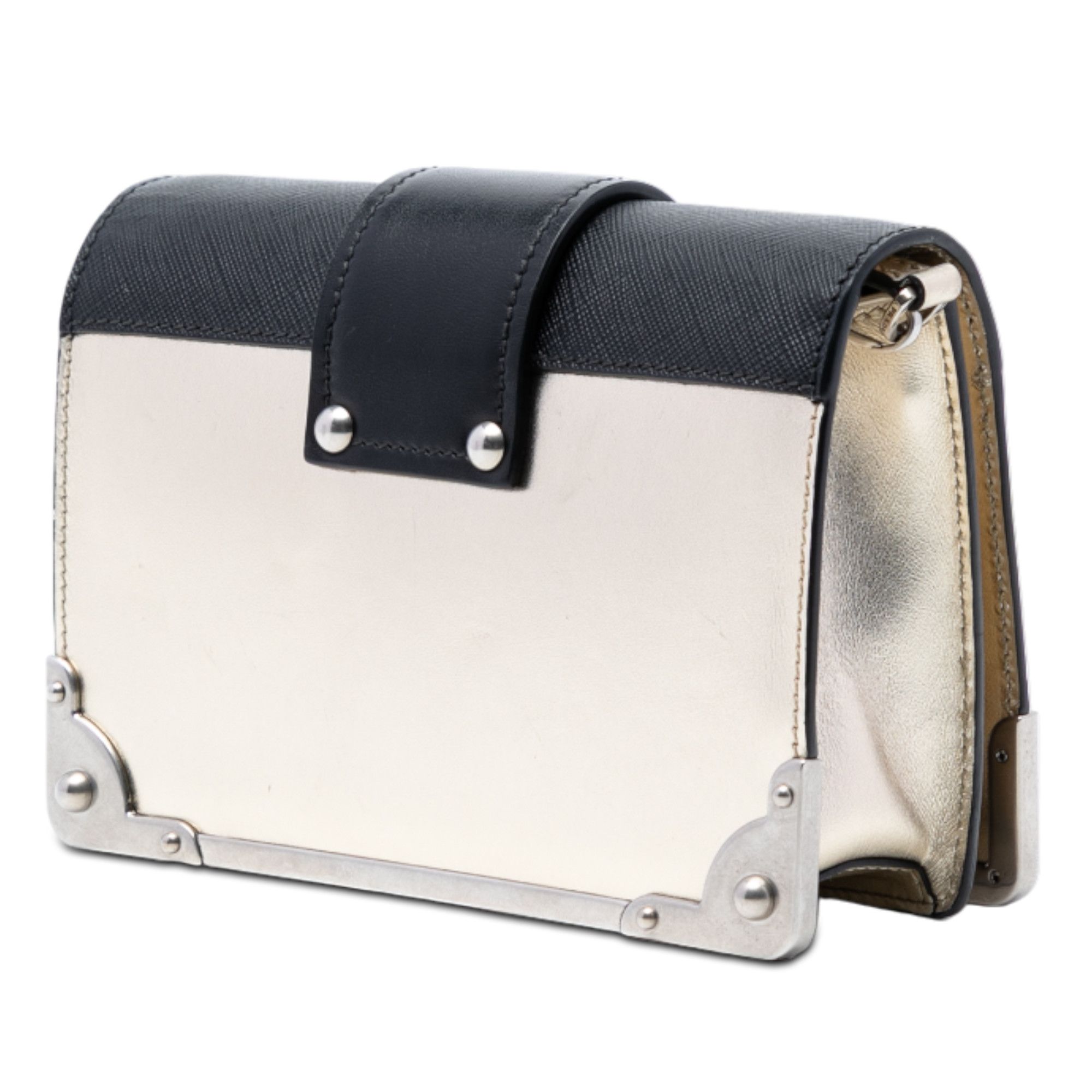 Prada Prada Saffiano Trimmed Metallic Vitello Cahier Bag Size ONE SIZE - 2 Thumbnail