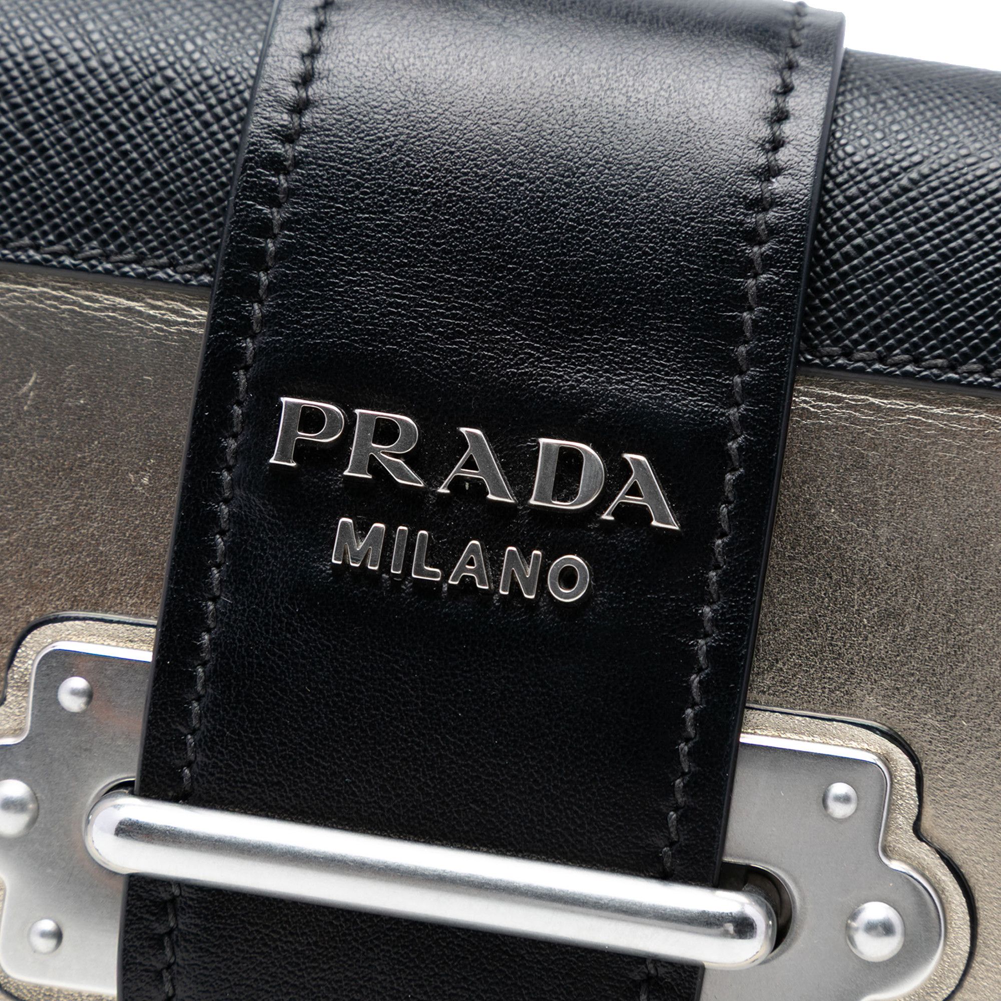 Prada Prada Saffiano Trimmed Metallic Vitello Cahier Bag Size ONE SIZE - 5 Thumbnail
