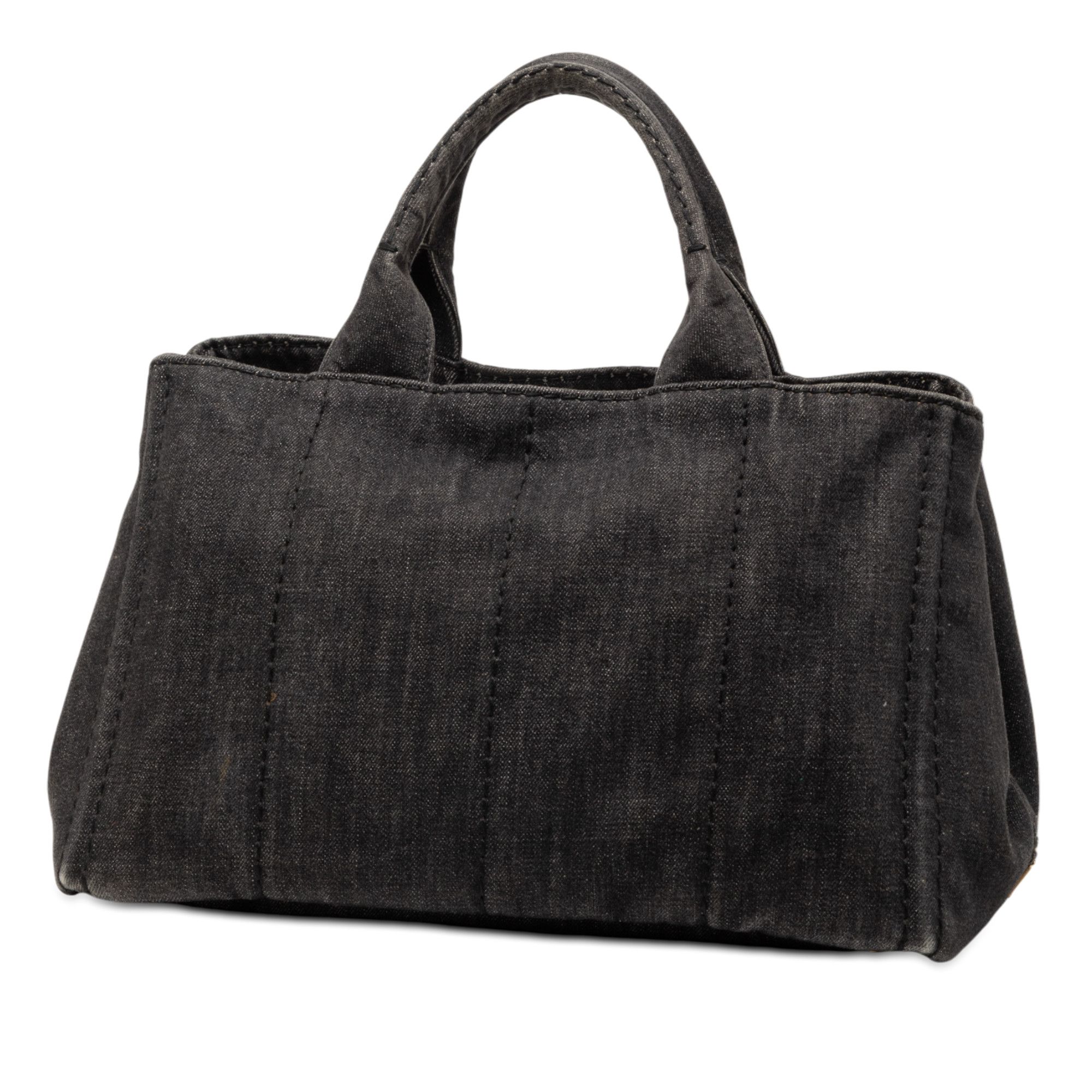 Prada Prada Small Denim Canapa Logo Satchel Size ONE SIZE - 2 Thumbnail