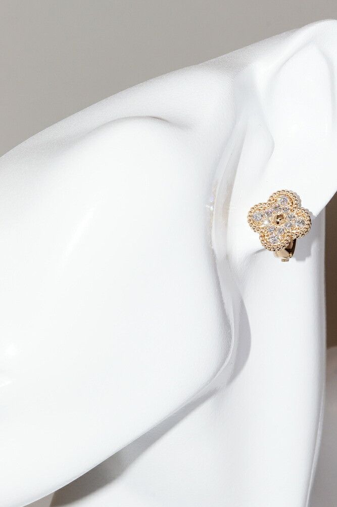 Van Cleef & Arpels Van Cleef & Arpels Van Cleef & Arpels Vintage Alhambra Au750 Diamond Earrings Precious Metal Earrings VCARA44700 DUTY FREE for USA Size ONE SIZE - 2 Thumbnail