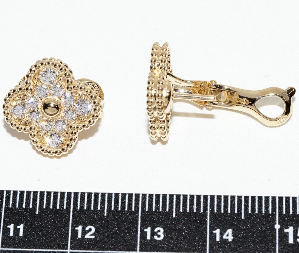 Van Cleef & Arpels Van Cleef & Arpels Van Cleef & Arpels Vintage Alhambra Au750 Diamond Earrings Precious Metal Earrings VCARA44700 DUTY FREE for USA Size ONE SIZE - 4 Thumbnail