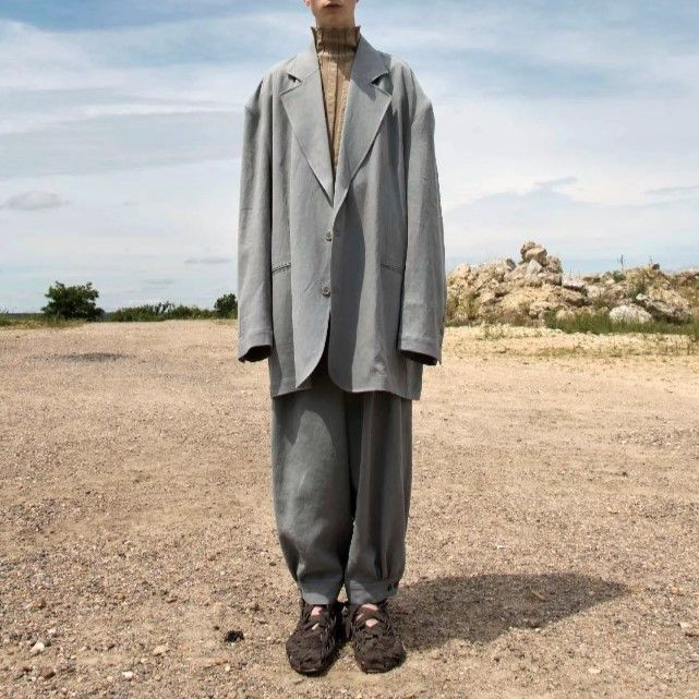 Other Other HED MAYNER SINGLE BREASTED JACKET Linen Jacket Textile Outerwear SS22_J23 DUTY FREE for USA Size ONE SIZE - 3 Thumbnail