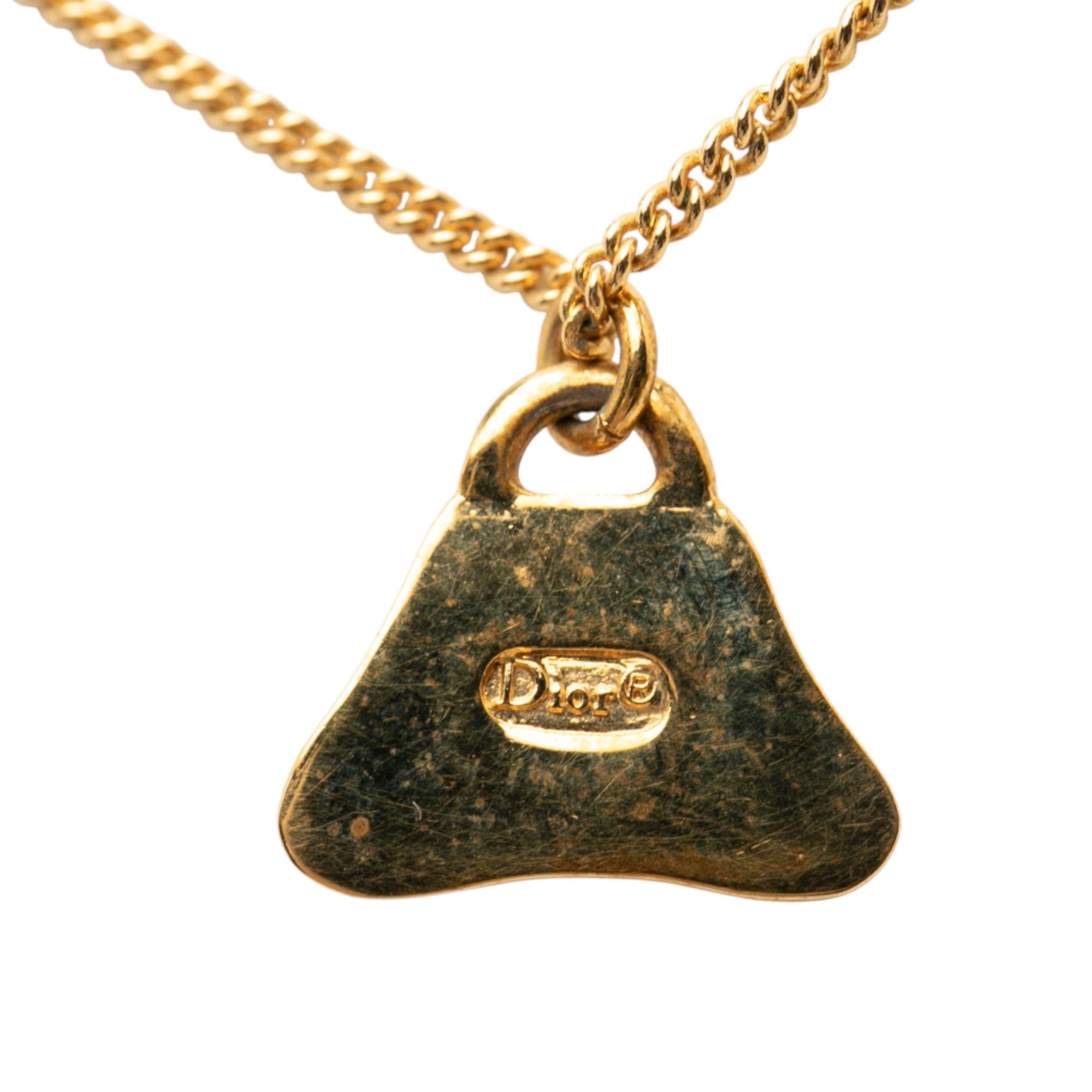 Dior Dior Gold Plated Bag Pendant Necklace Size ONE SIZE - 2 Thumbnail