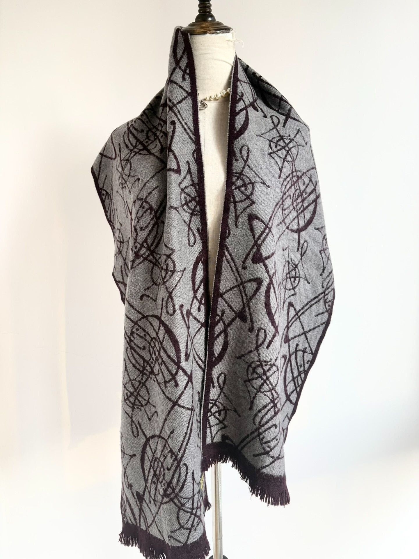 Vivienne Westwood Vivienne Westwood Gray Saturn Scarf Size ONE SIZE - 3 Thumbnail