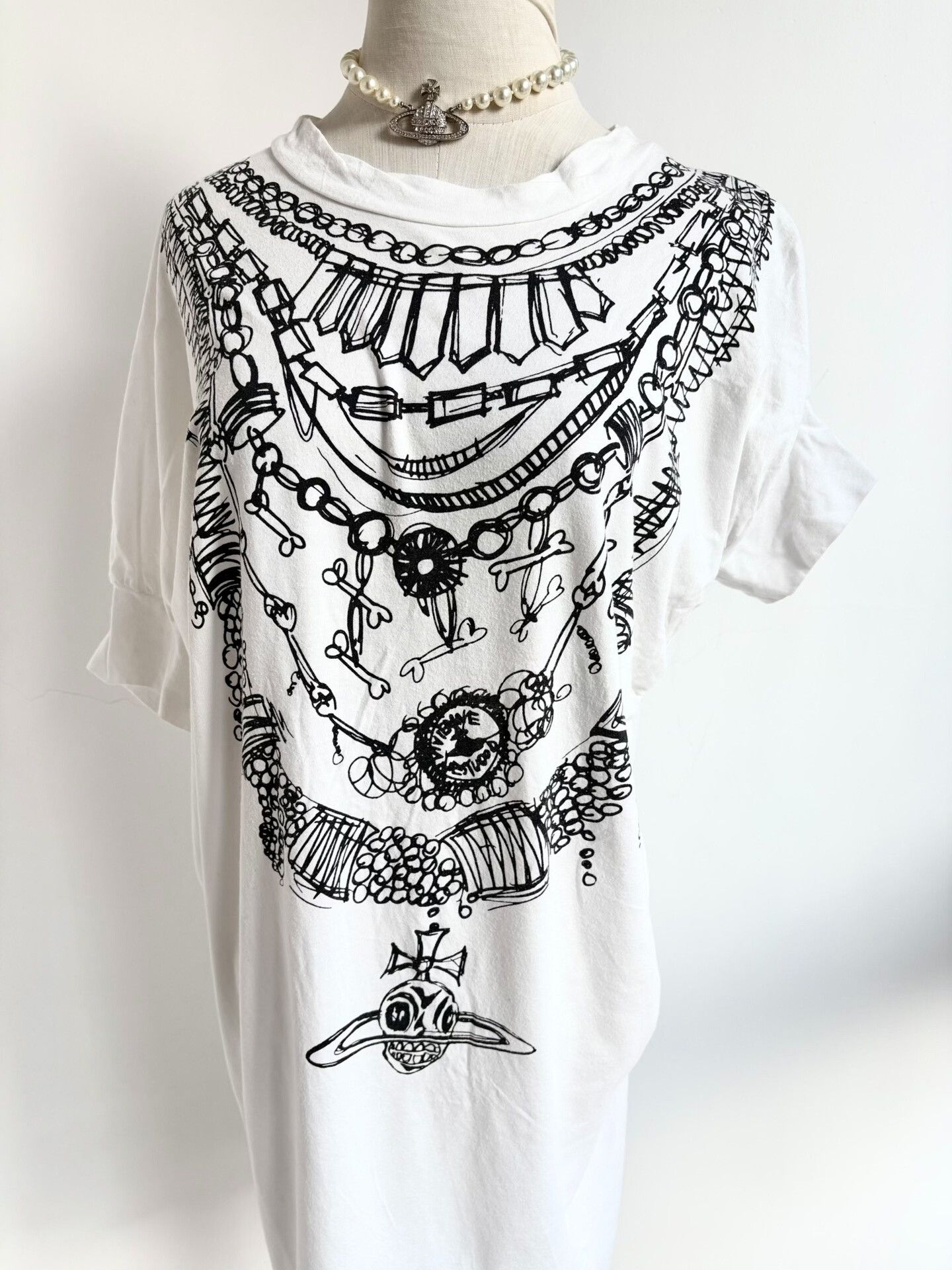 Vivienne Westwood Vivienne Westwood White Chain Print Dress Size M / US 6-8 / IT 42-44 - 3 Thumbnail