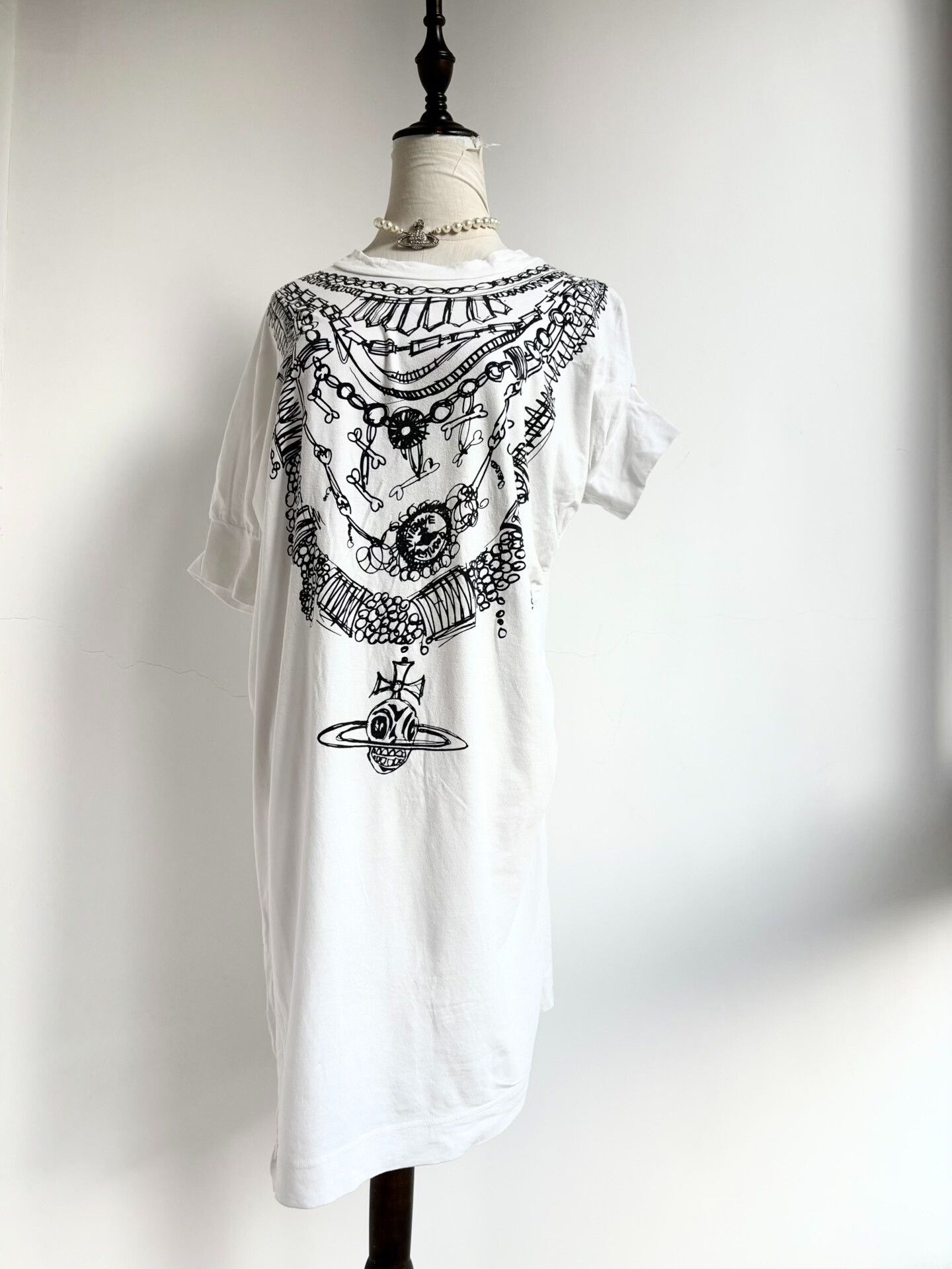 Vivienne Westwood Vivienne Westwood White Chain Print Dress Size M / US 6-8 / IT 42-44 - 2 Thumbnail