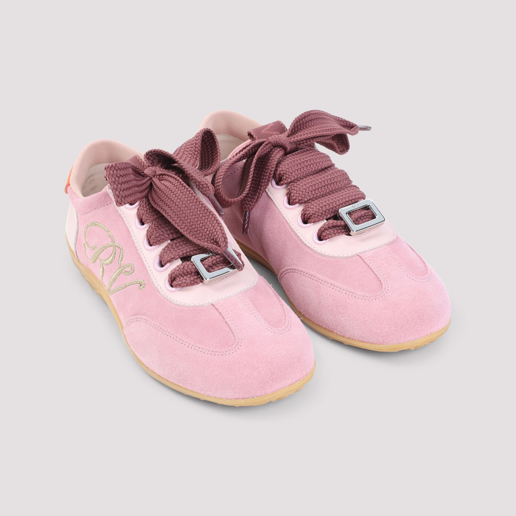 Roger Vivier Roger Vivier Pink Low Top Sneakers Size US 7 / IT 37 - 3 Thumbnail
