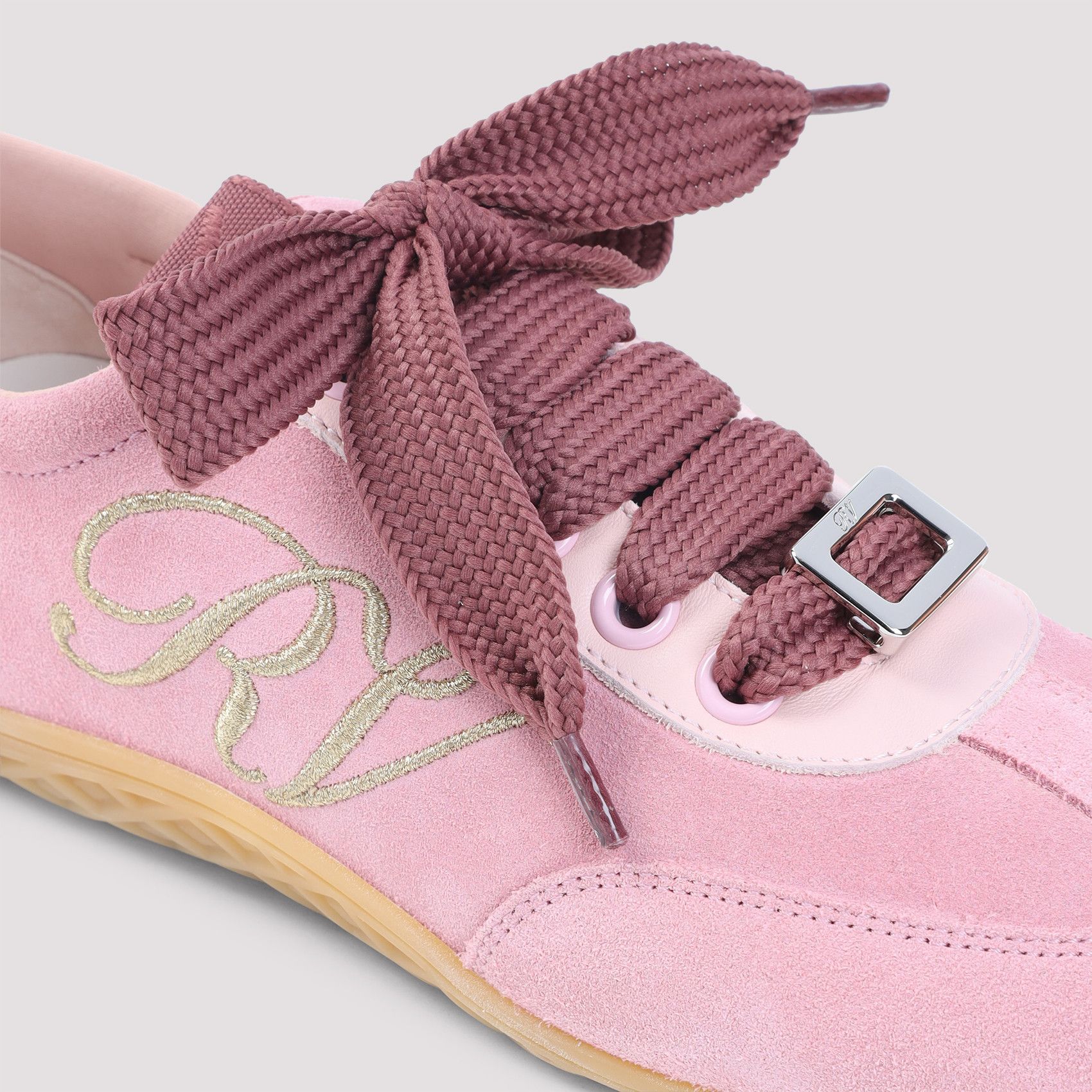 Roger Vivier Roger Vivier Pink Low Top Sneakers Size US 7.5 / IT 37.5 - 4 Thumbnail