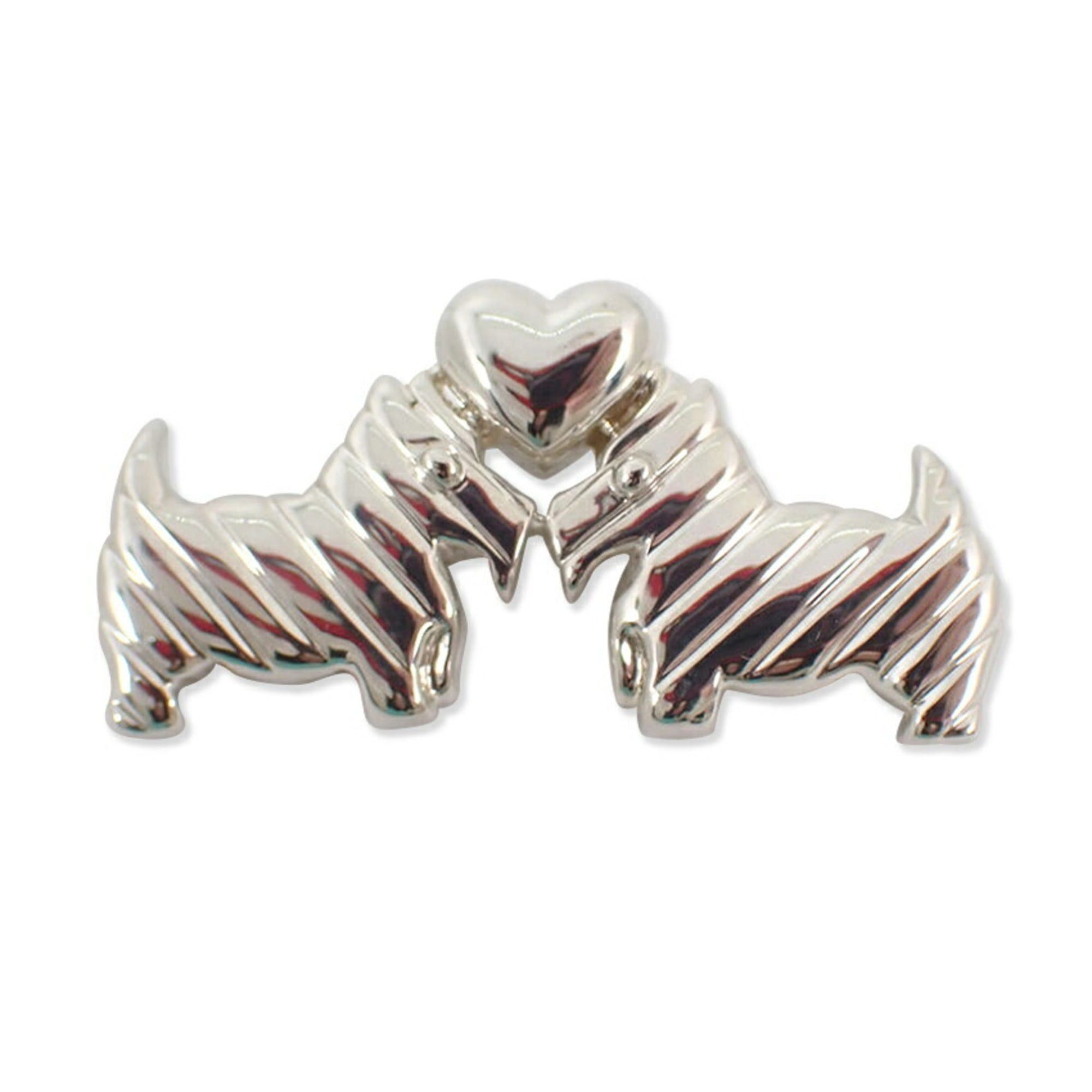 TIFFANY 925 Scottish Terrier & Heart Brooch