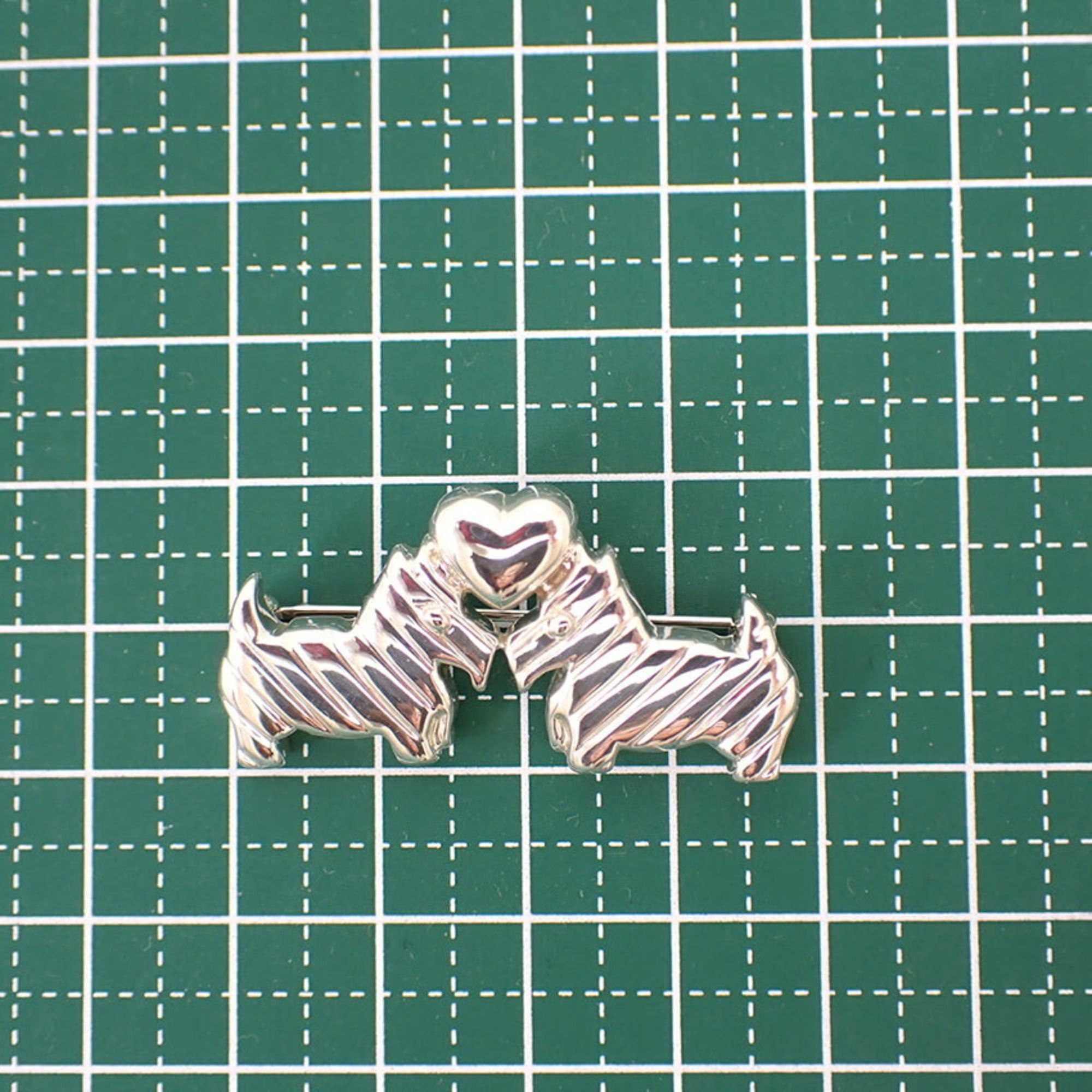 TIFFANY 925 Scottish Terrier & Heart Brooch