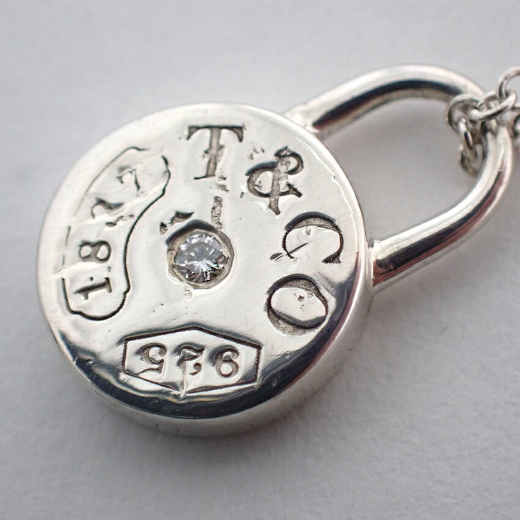 Tiffany & Co. TIFFANY 925 Diamond 1pc 1837 Round Lock Pendant Necklace Size ONE SIZE - 7 Thumbnail