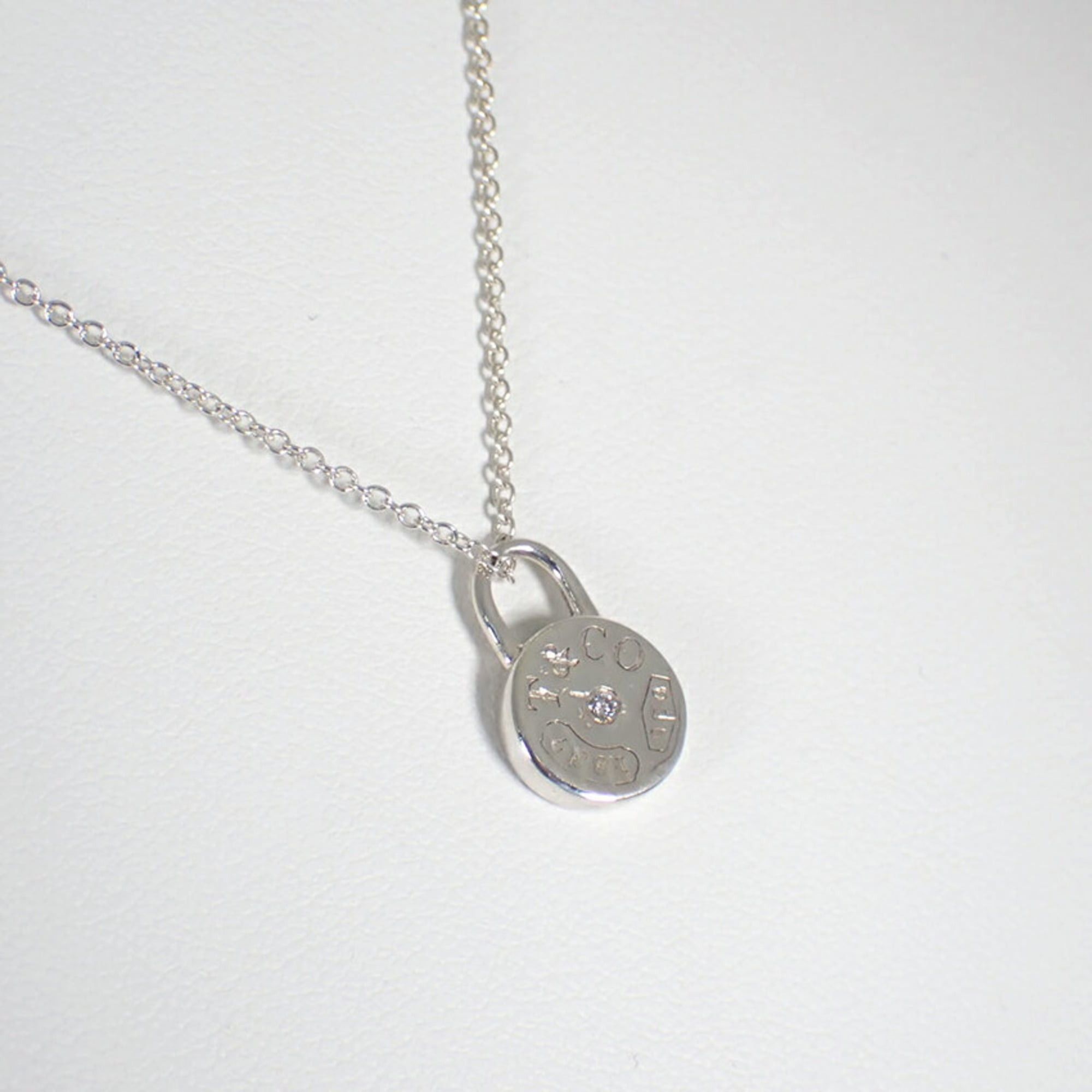 Tiffany & Co. TIFFANY 925 Diamond 1pc 1837 Round Lock Pendant Necklace Size ONE SIZE - 4 Thumbnail