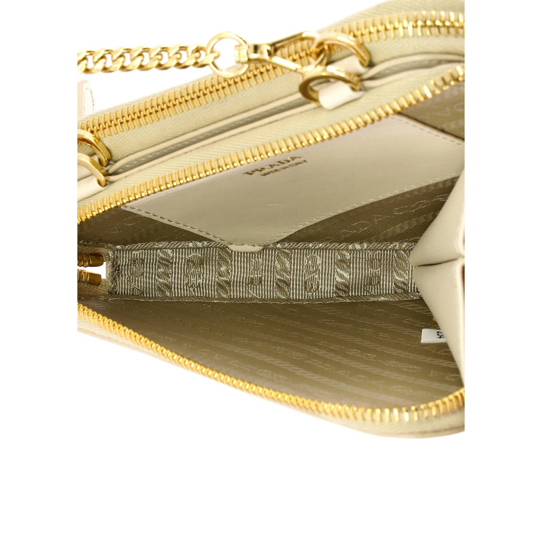 Prada Triangle Double Zip Pouch Bag with Chain Size ONE SIZE - 4 Thumbnail