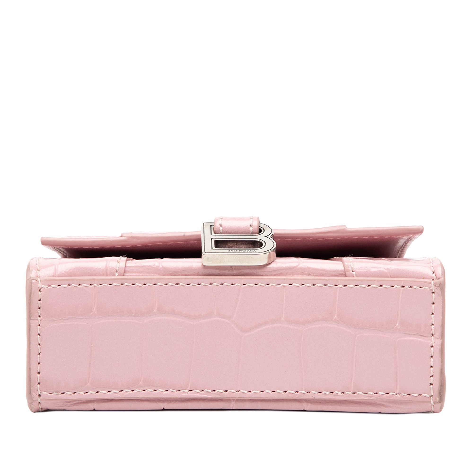 Balenciaga Balenciaga Nano Croc Embossed Hourglass Top Handle Bag Size ONE SIZE - 3 Thumbnail