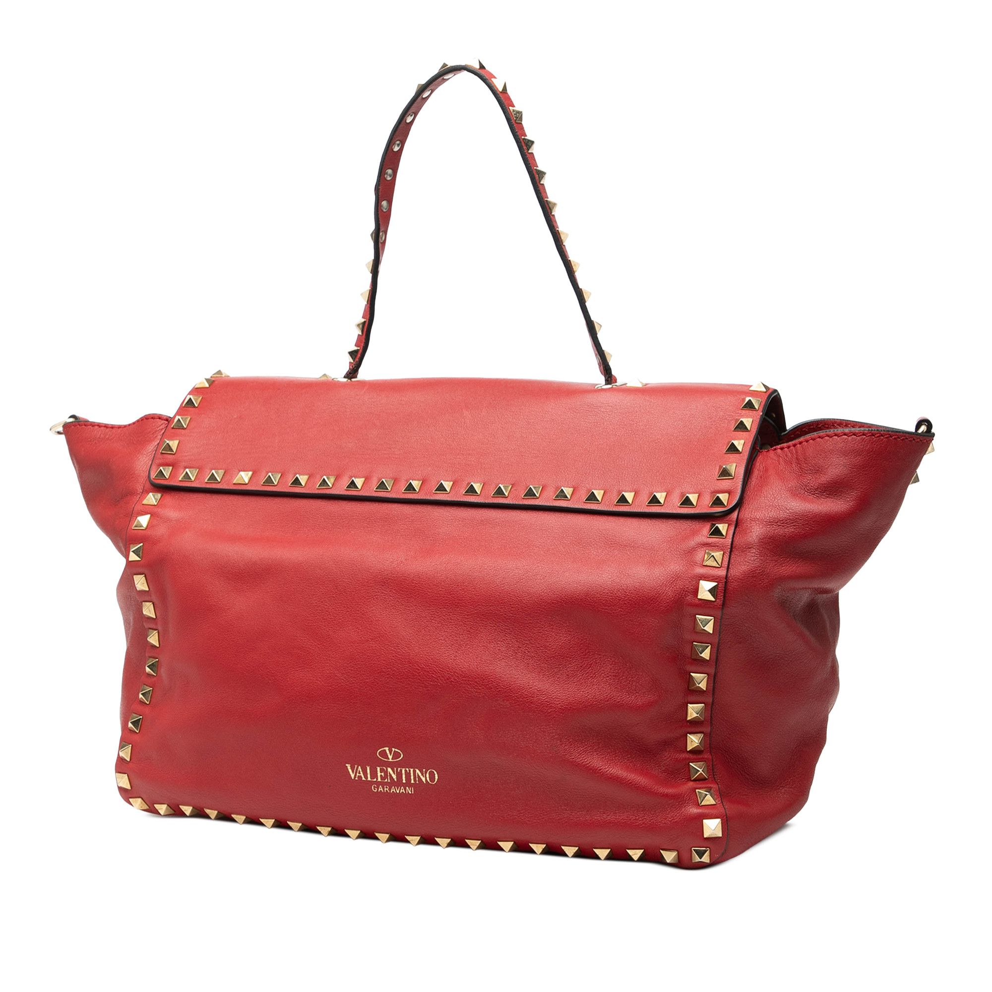 Valentino Valentino Medium Leather Rockstud Trapeze Flap Satchel Size ONE SIZE - 2 Thumbnail