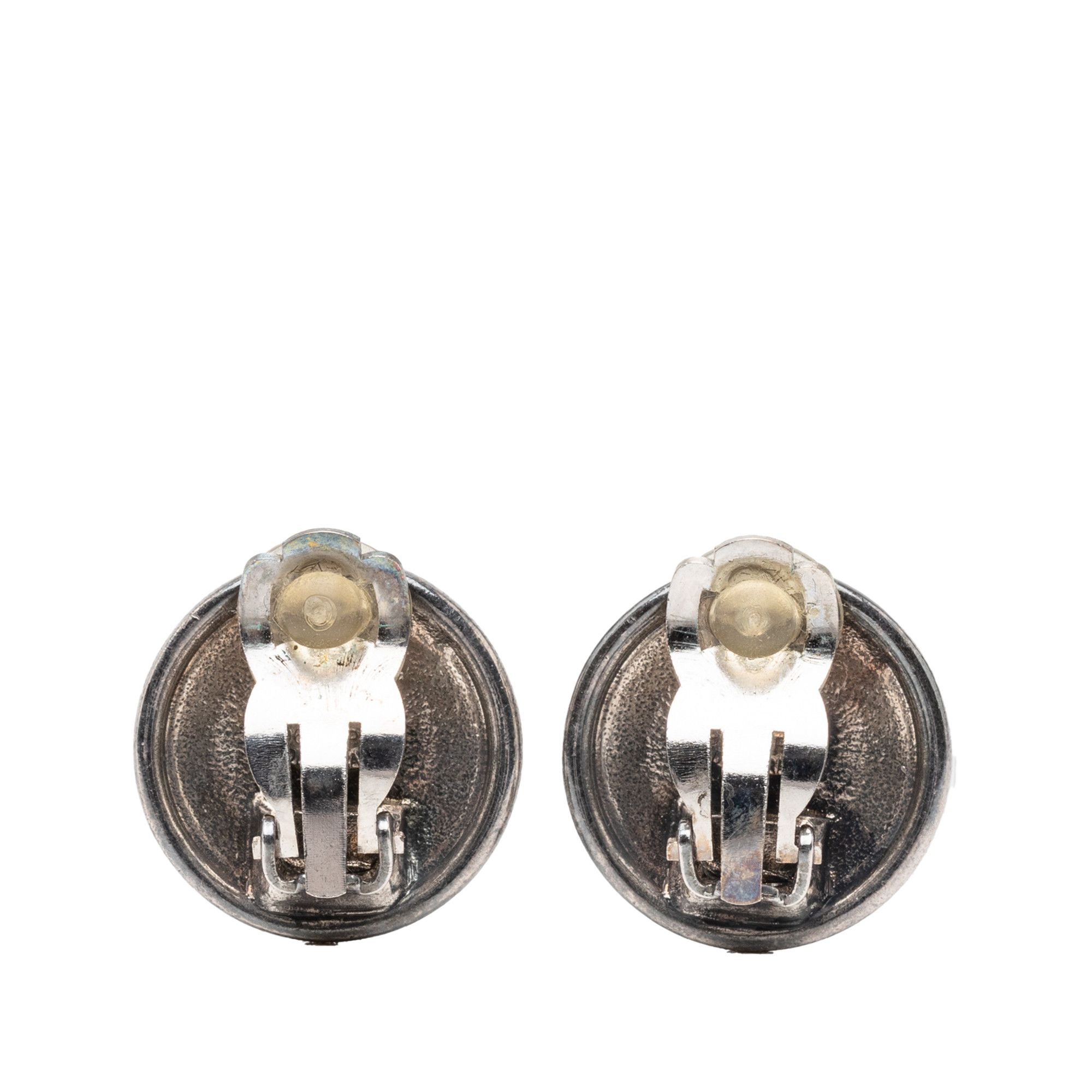 Chanel Chanel CC Silver Plated Round Clip on Earrings Size ONE SIZE - 2 Thumbnail