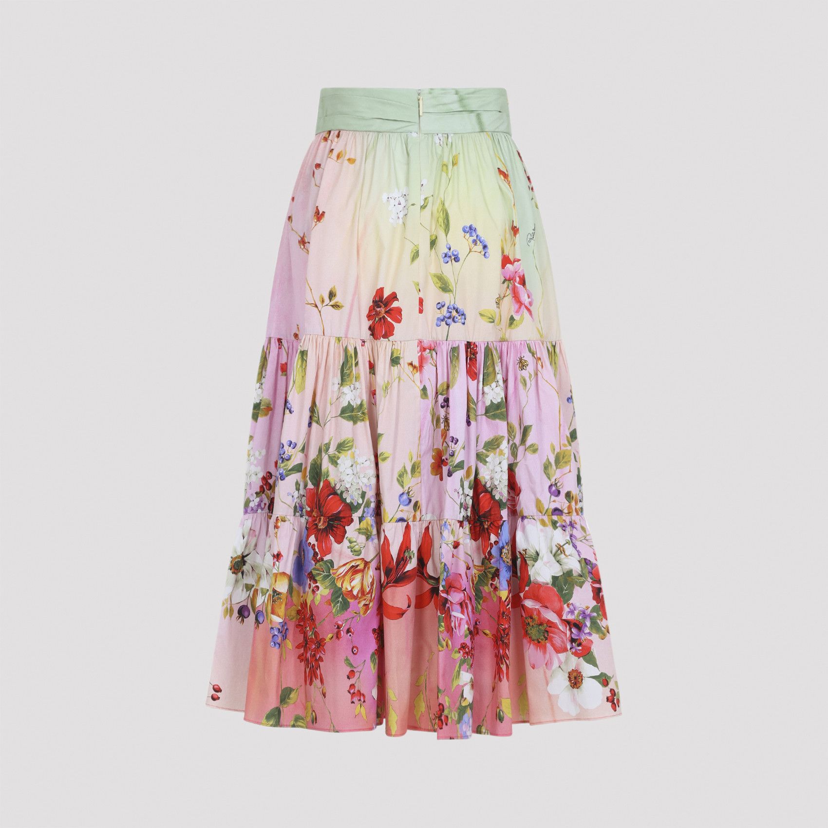 Roberto Cavalli Roberto Cavalli Miami Flowers Midi Skirt Size 28" / US 6 / IT 42 - 2 Thumbnail