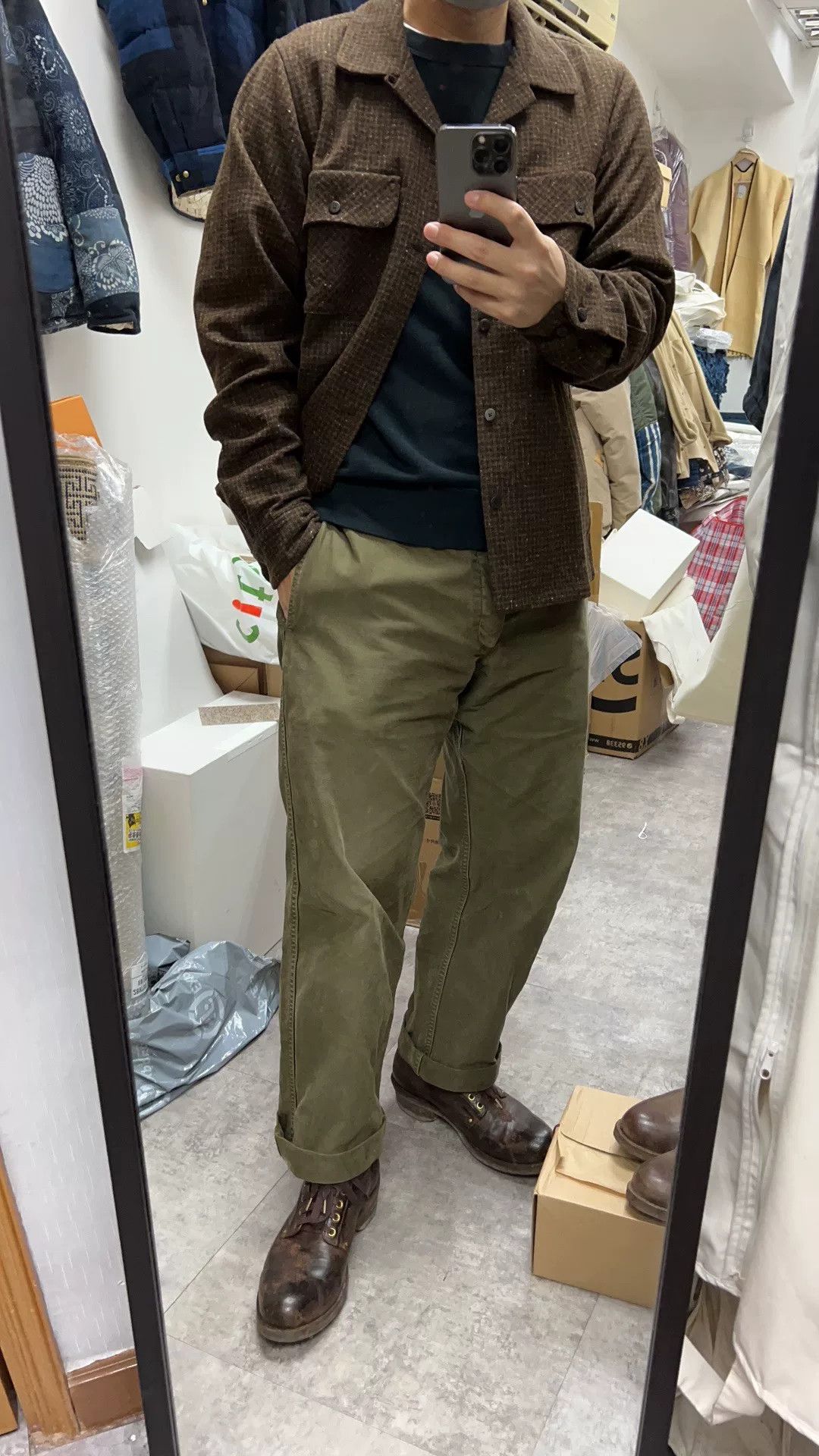 Visvim Visvim ICT Boomer Shirt in Brown Size US S / EU 44-46 / 1 - 9 Thumbnail
