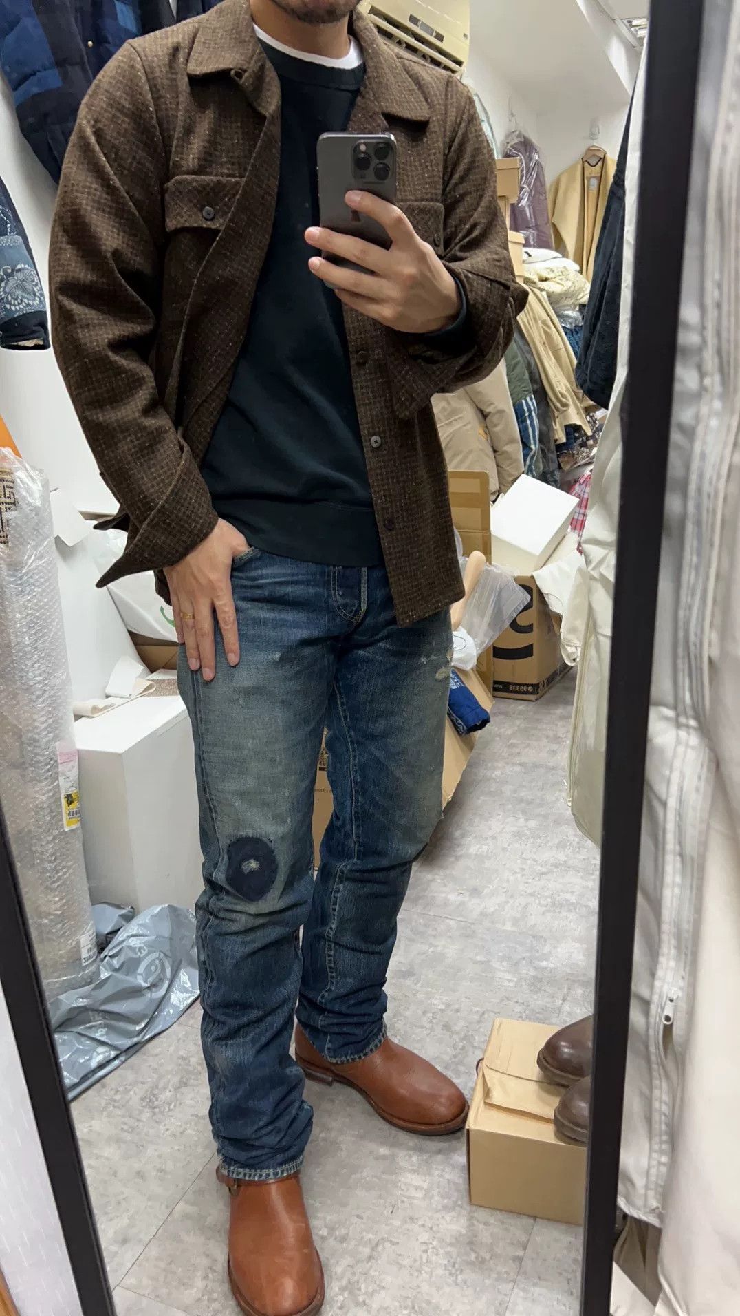 Visvim Visvim ICT Boomer Shirt in Brown Size US S / EU 44-46 / 1 - 8 Thumbnail