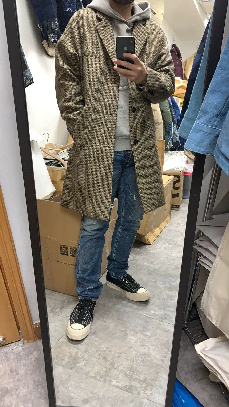 Visvim Visvim Hammons Tweed Coat for Sale Size US S / EU 44-46 / 1 - 8 Thumbnail