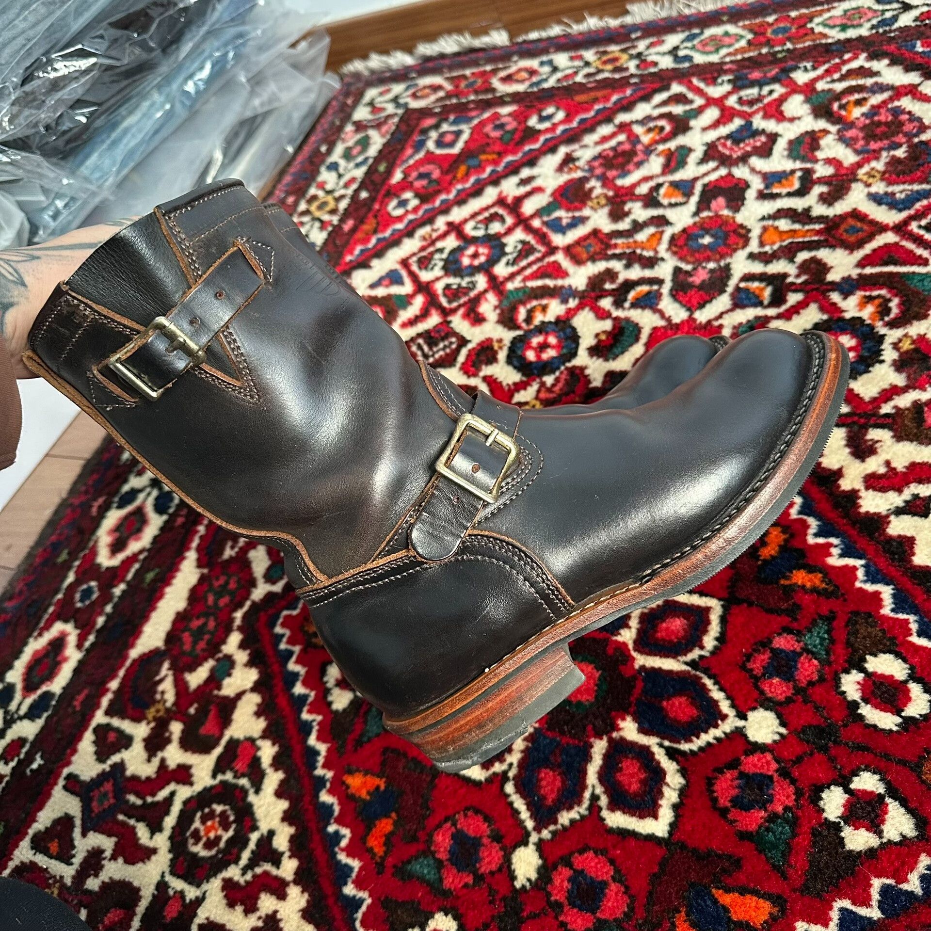 Viberg Viberg Engineer Boots in Dark Brown Leather Size US 7.5 / EU 40-41 - 3 Thumbnail