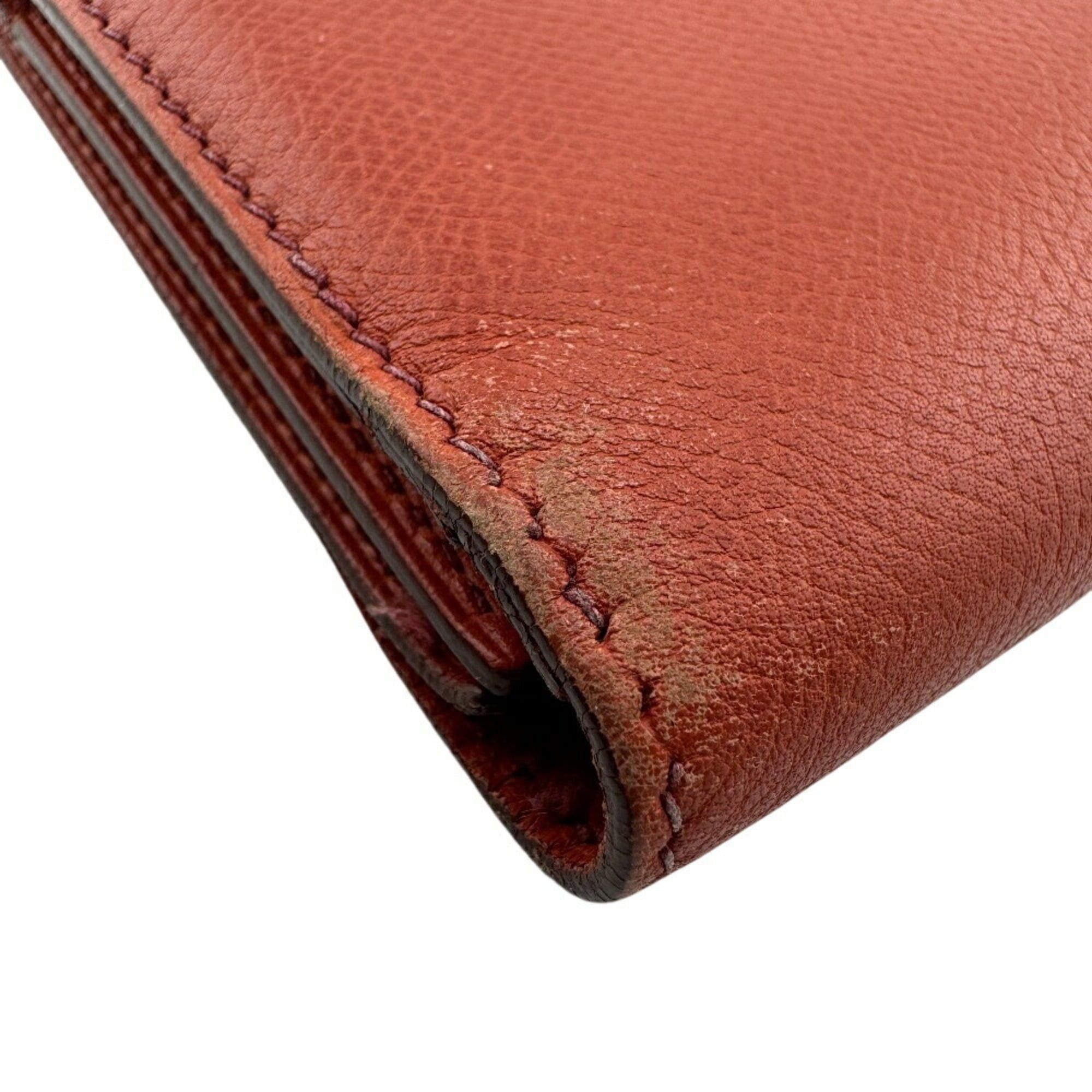 Hermes HERMES Bearn Dupli Long Wallet, Tri-fold, Orange, Women's Size ONE SIZE - 5 Thumbnail