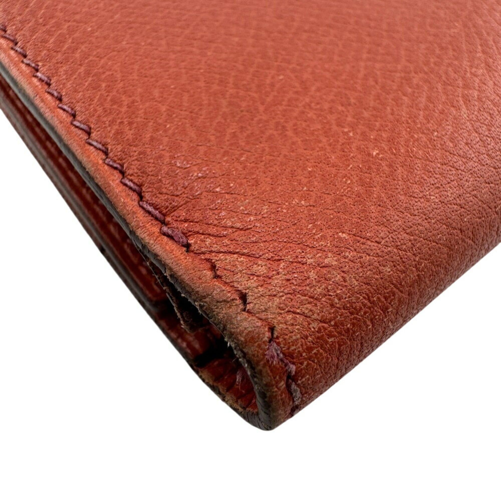 Hermes HERMES Bearn Dupli Long Wallet, Tri-fold, Orange, Women's Size ONE SIZE - 3 Thumbnail