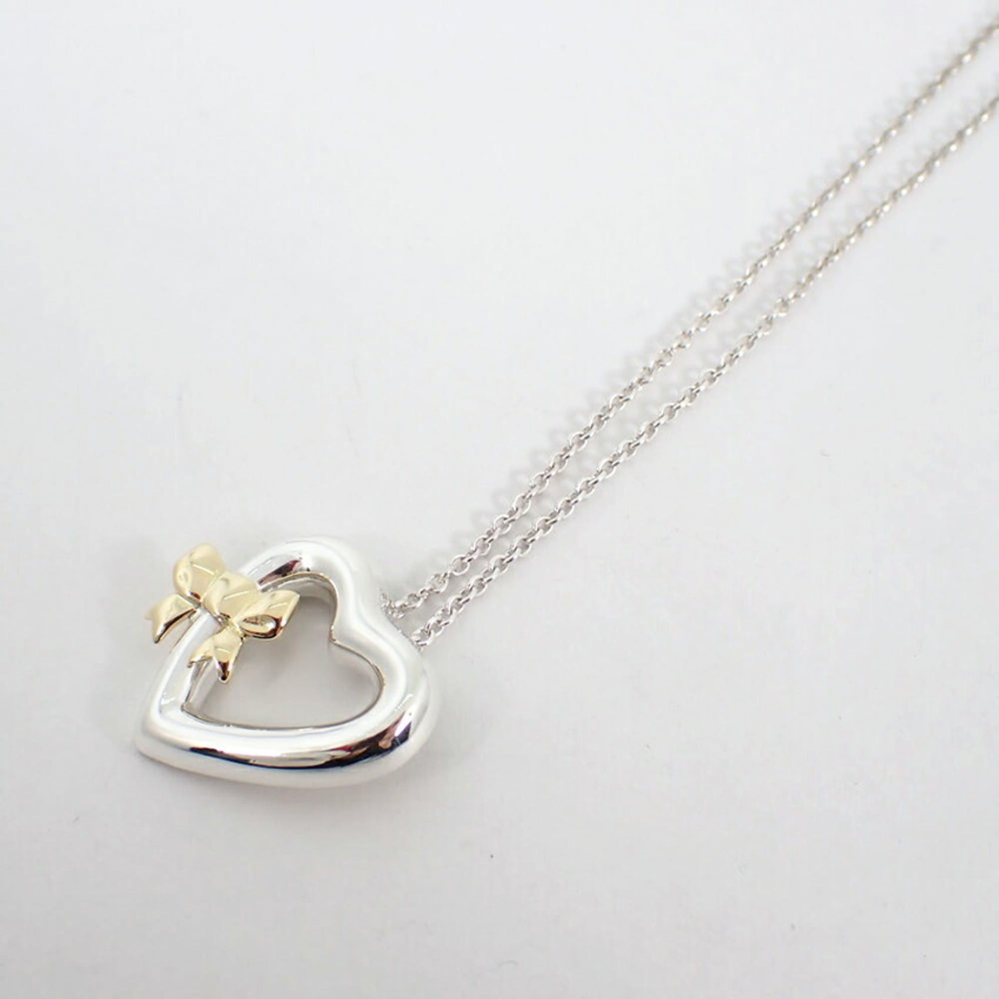 Tiffany & Co. TIFFANY 925 750 Heart Ribbon Pendant Necklace Size ONE SIZE - 7 Thumbnail