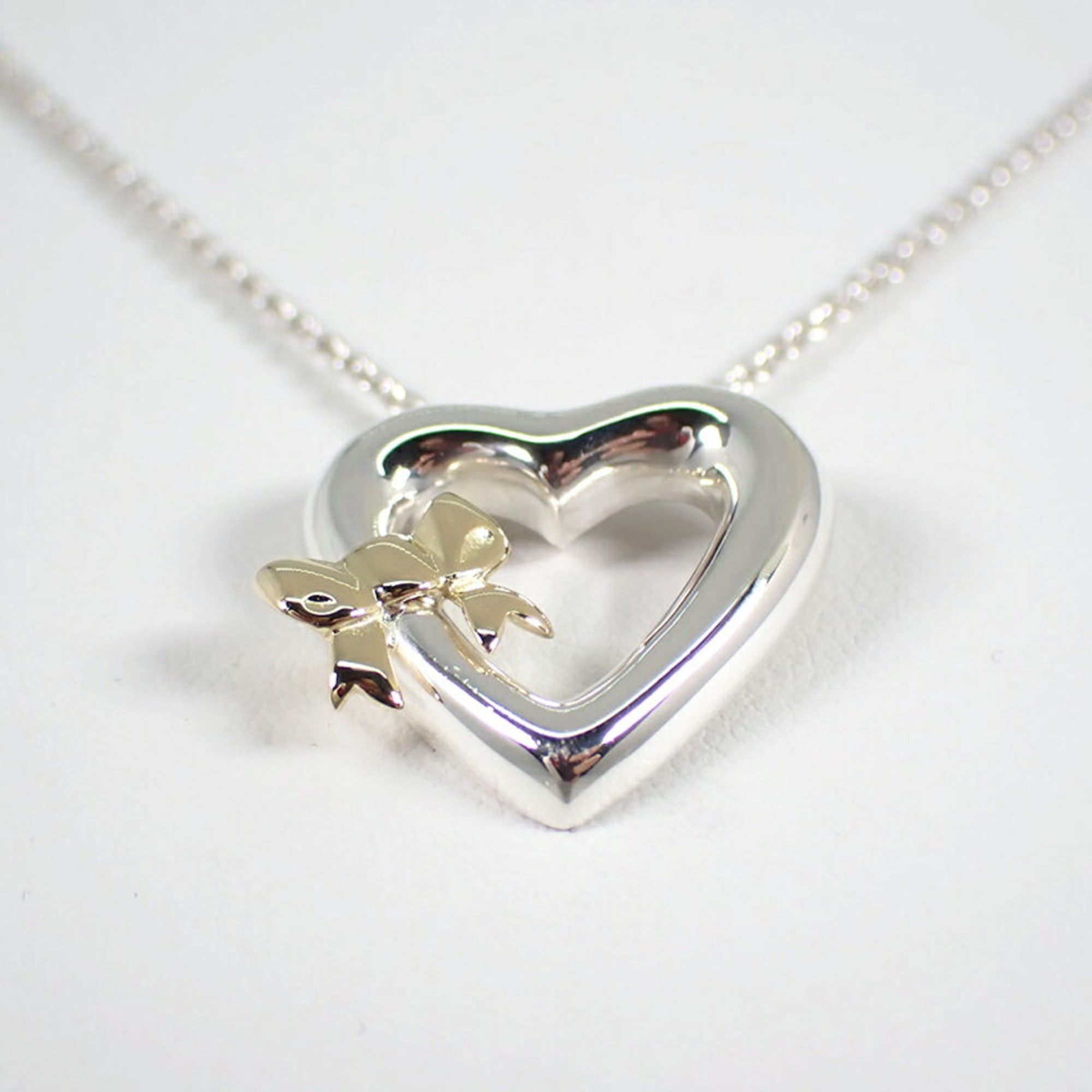 Tiffany & Co. TIFFANY 925 750 Heart Ribbon Pendant Necklace Size ONE SIZE - 5 Thumbnail