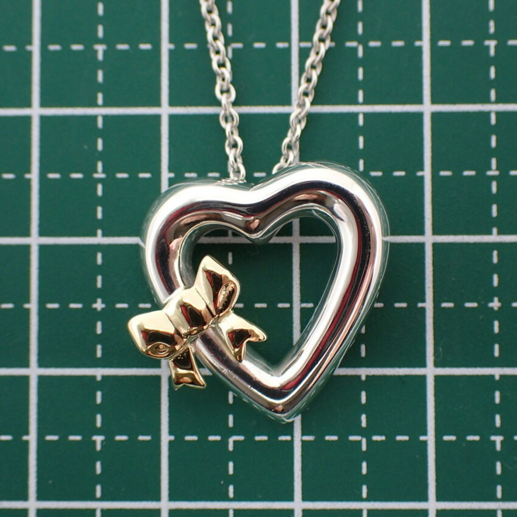Tiffany & Co. TIFFANY 925 750 Heart Ribbon Pendant Necklace Size ONE SIZE - 9 Thumbnail