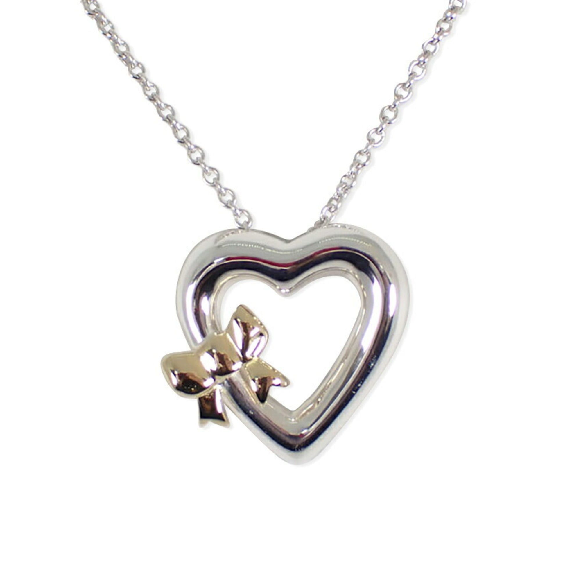 Tiffany & Co. TIFFANY 925 750 Heart Ribbon Pendant Necklace Size ONE SIZE - 2 Thumbnail