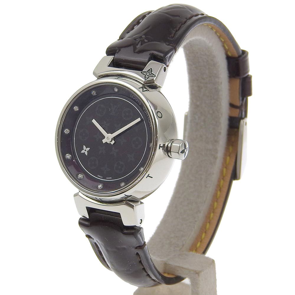 Louis Vuitton Louis Vuitton Louis Vuitton Tambour Monogram Vernis Stainless Steel Watch Metal Quartz Q12M3 DUTY FREE for USA Size ONE SIZE - 2 Thumbnail