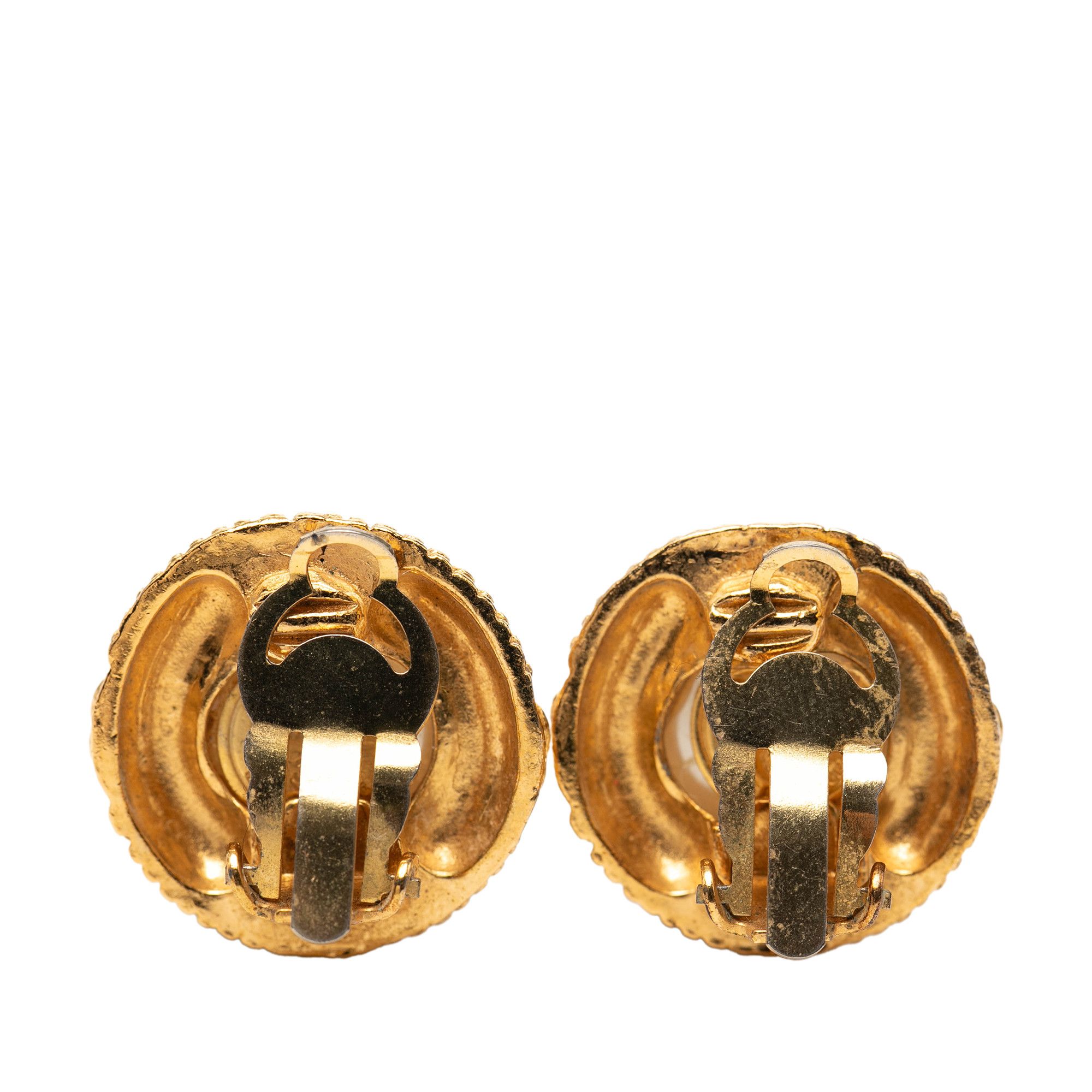 Chanel Chanel Gold Plated Faux Pearl Clip on Earrings Size ONE SIZE - 2 Thumbnail