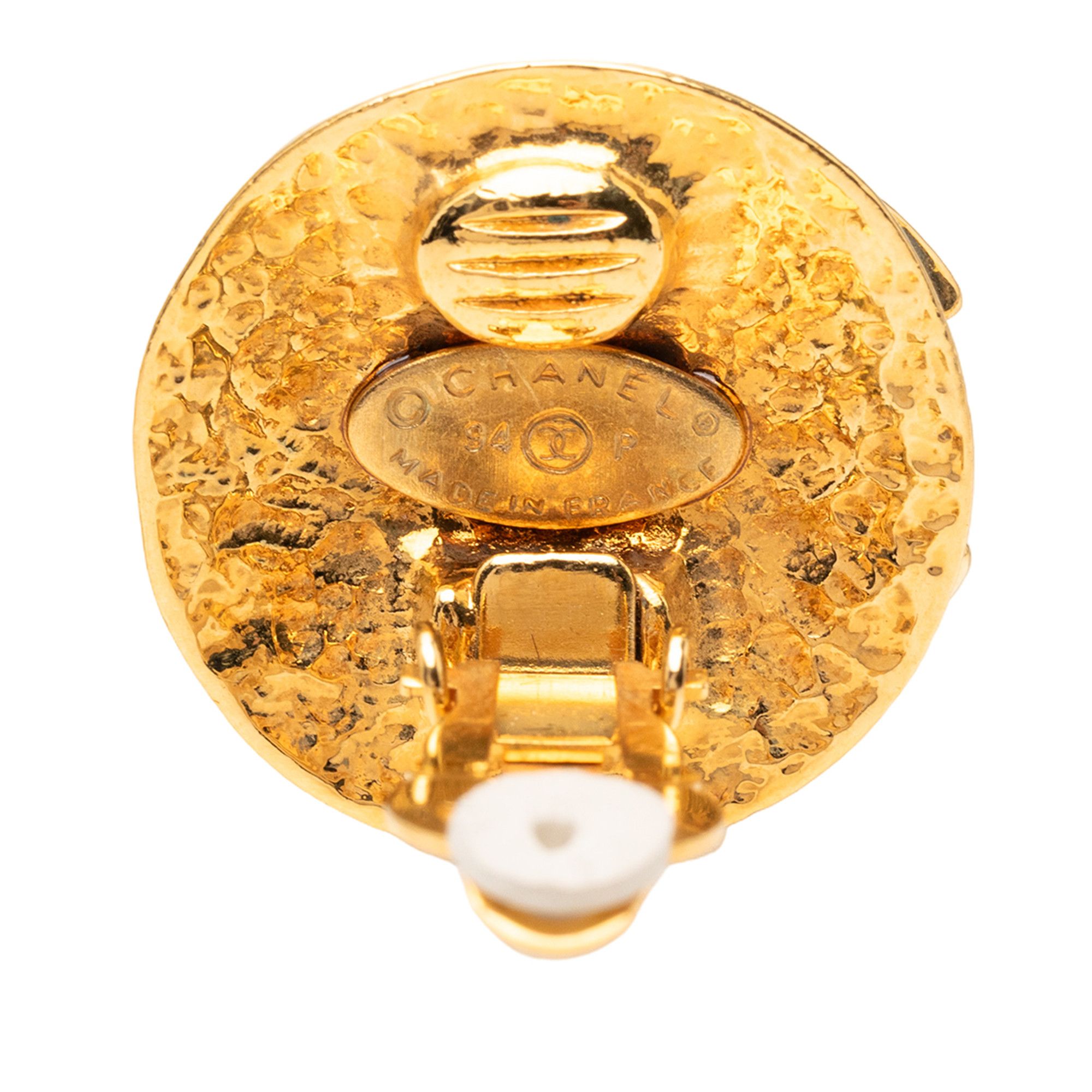 Chanel Chanel Gold Plated CC Round Clip on Earrings Size ONE SIZE - 3 Thumbnail