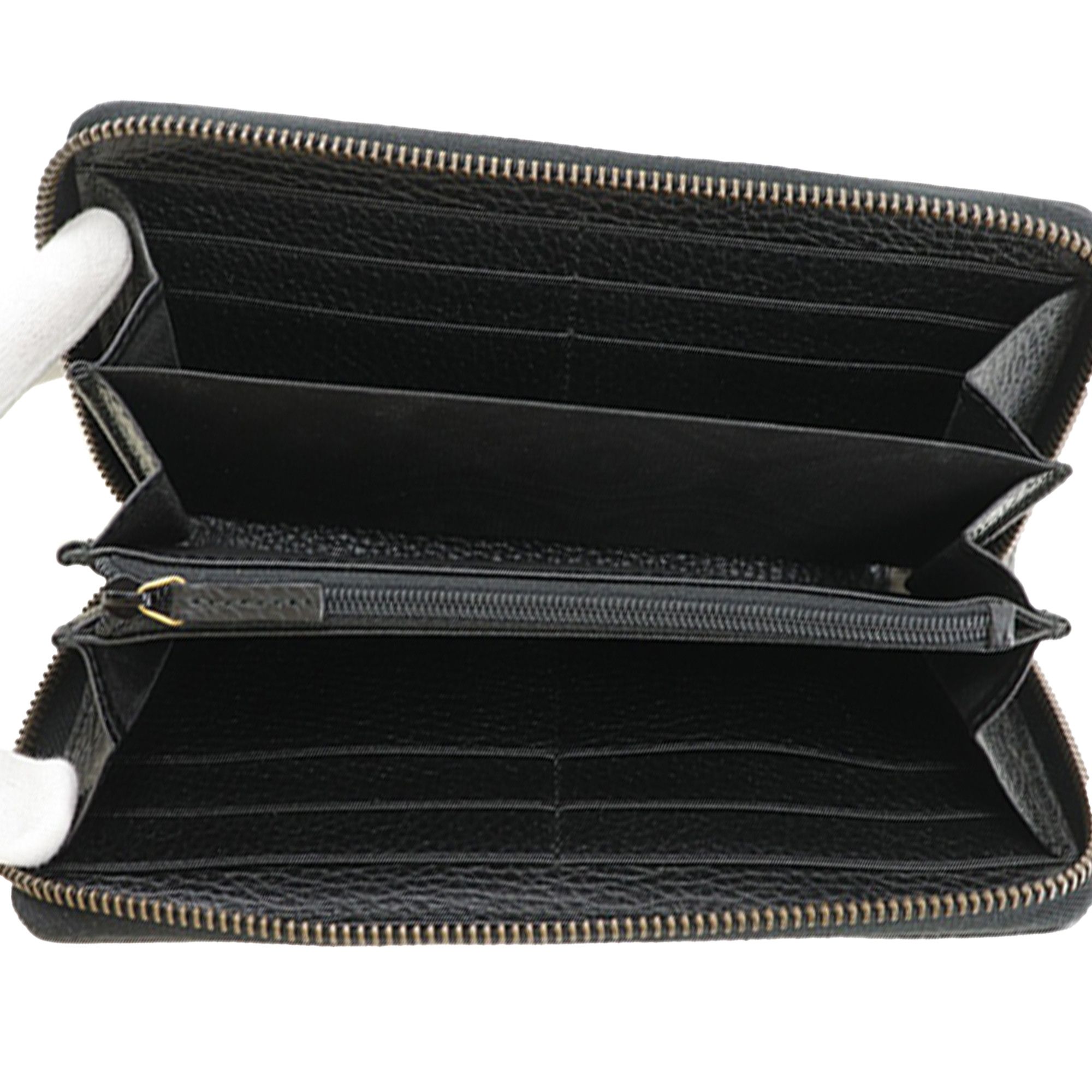 Gucci Gucci GG Marmont Pebbled Calfskin Embroidered Blind For Love Zip Around Wallet Size ONE SIZE - 4 Thumbnail
