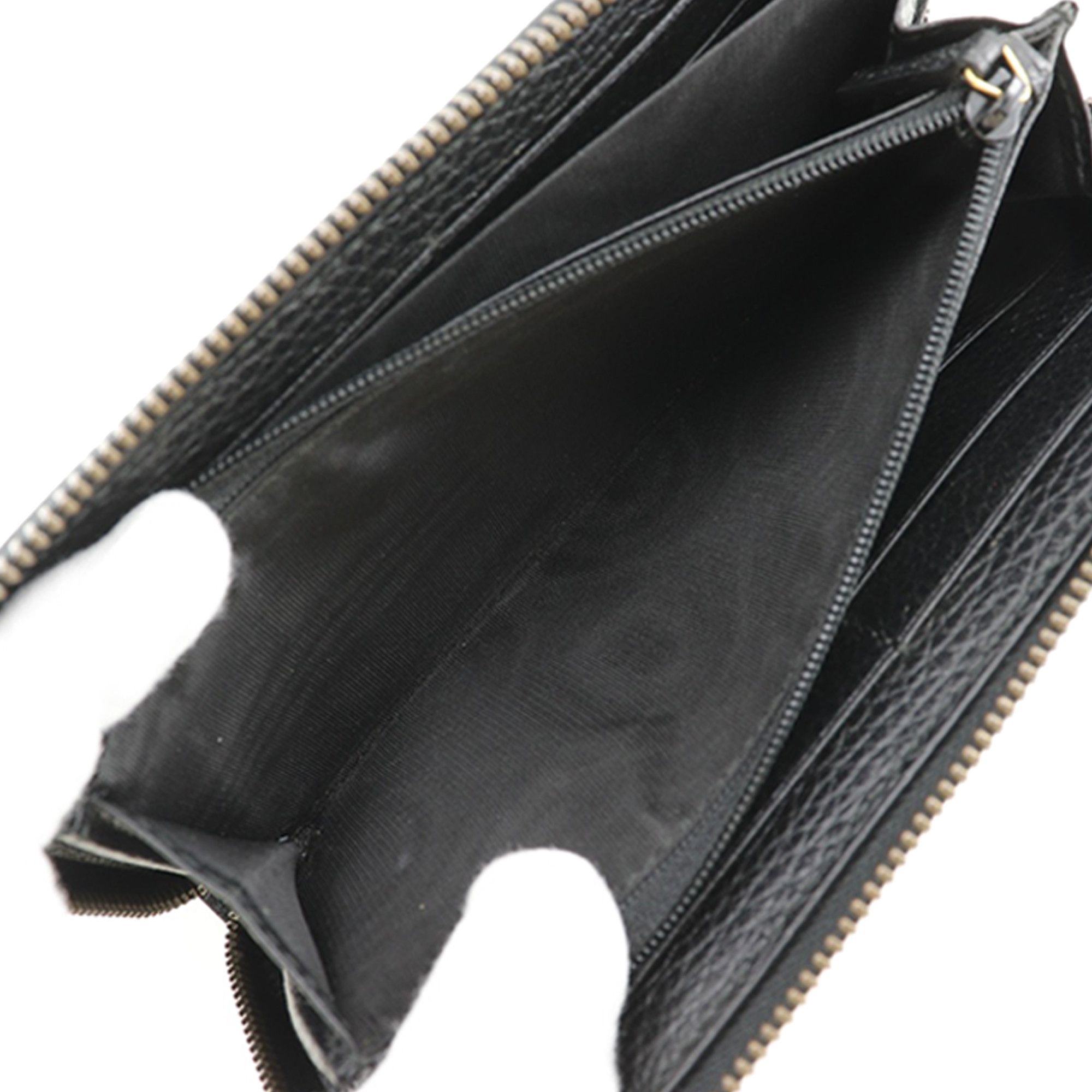 Gucci Gucci GG Marmont Pebbled Calfskin Embroidered Blind For Love Zip Around Wallet Size ONE SIZE - 6 Thumbnail