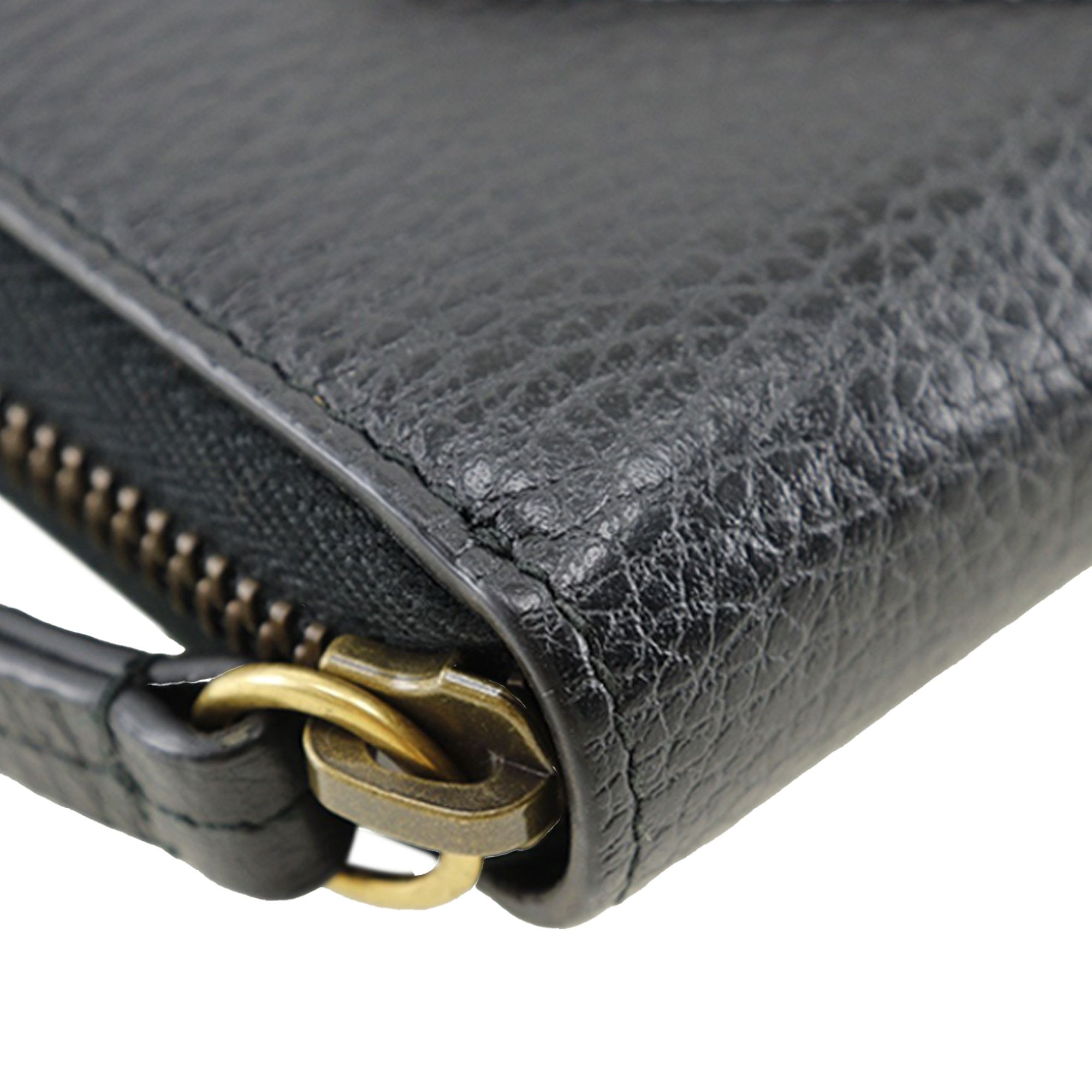 Gucci Gucci GG Marmont Pebbled Calfskin Embroidered Blind For Love Zip Around Wallet Size ONE SIZE - 11 Thumbnail