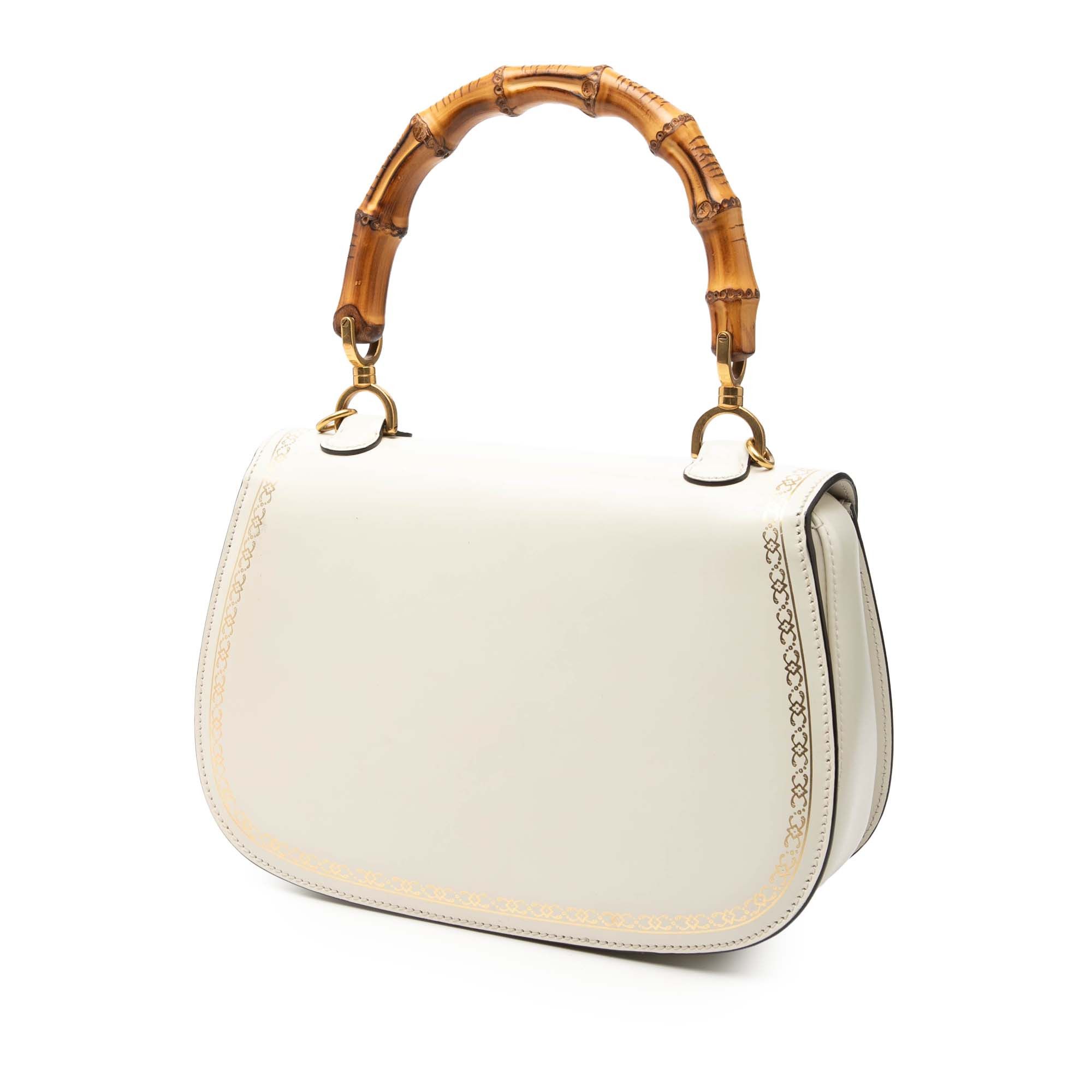 Gucci Gucci Calfskin Frame Print Bamboo Web Top Handle Bag Size ONE SIZE - 2 Thumbnail