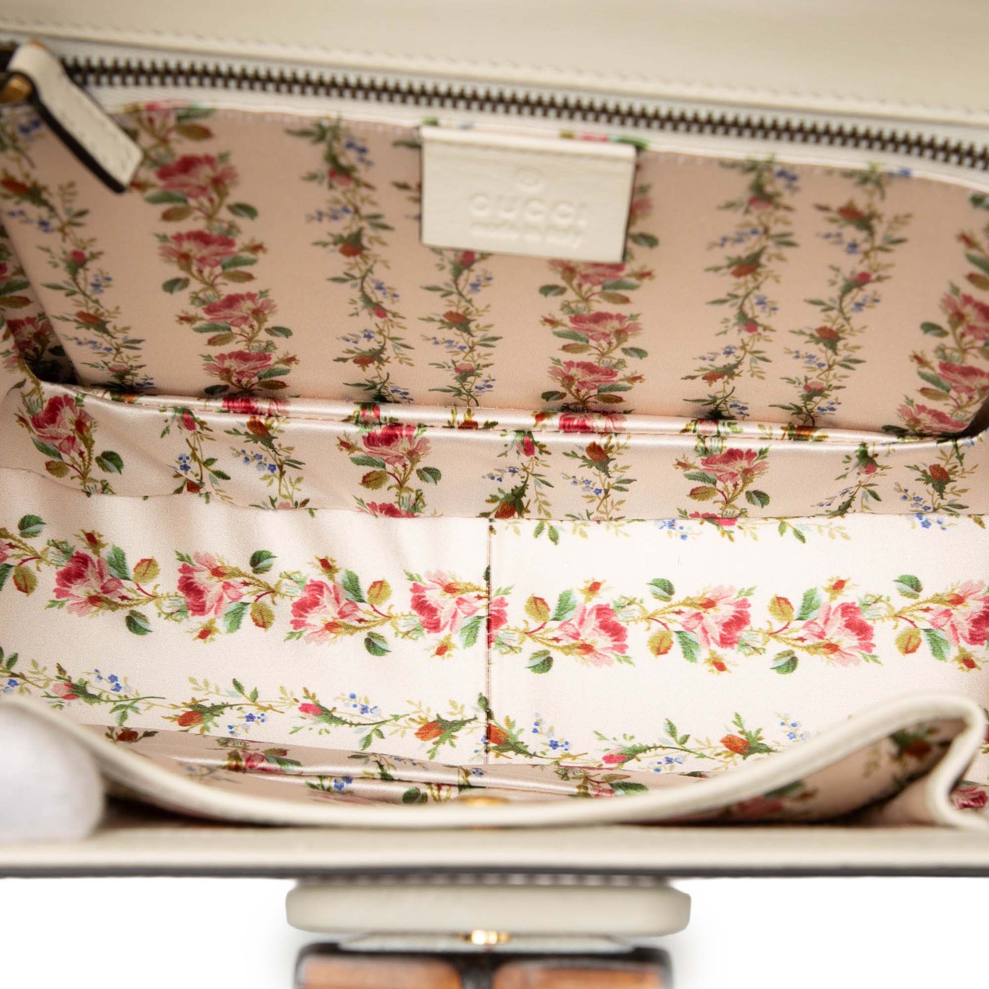 Gucci Gucci Calfskin Frame Print Bamboo Web Top Handle Bag Size ONE SIZE - 4 Thumbnail
