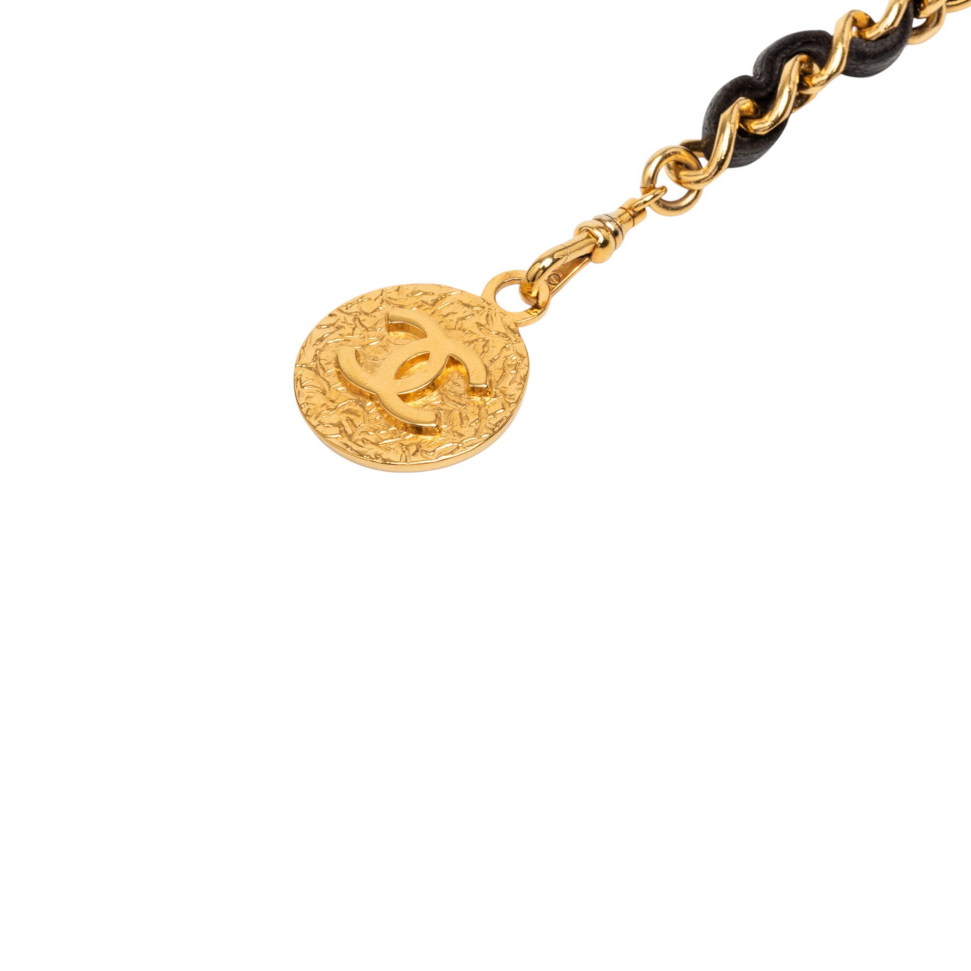 Chanel Chanel Gold Plated Leather Woven Medallion Chain Belt Size ONE SIZE - 2 Thumbnail