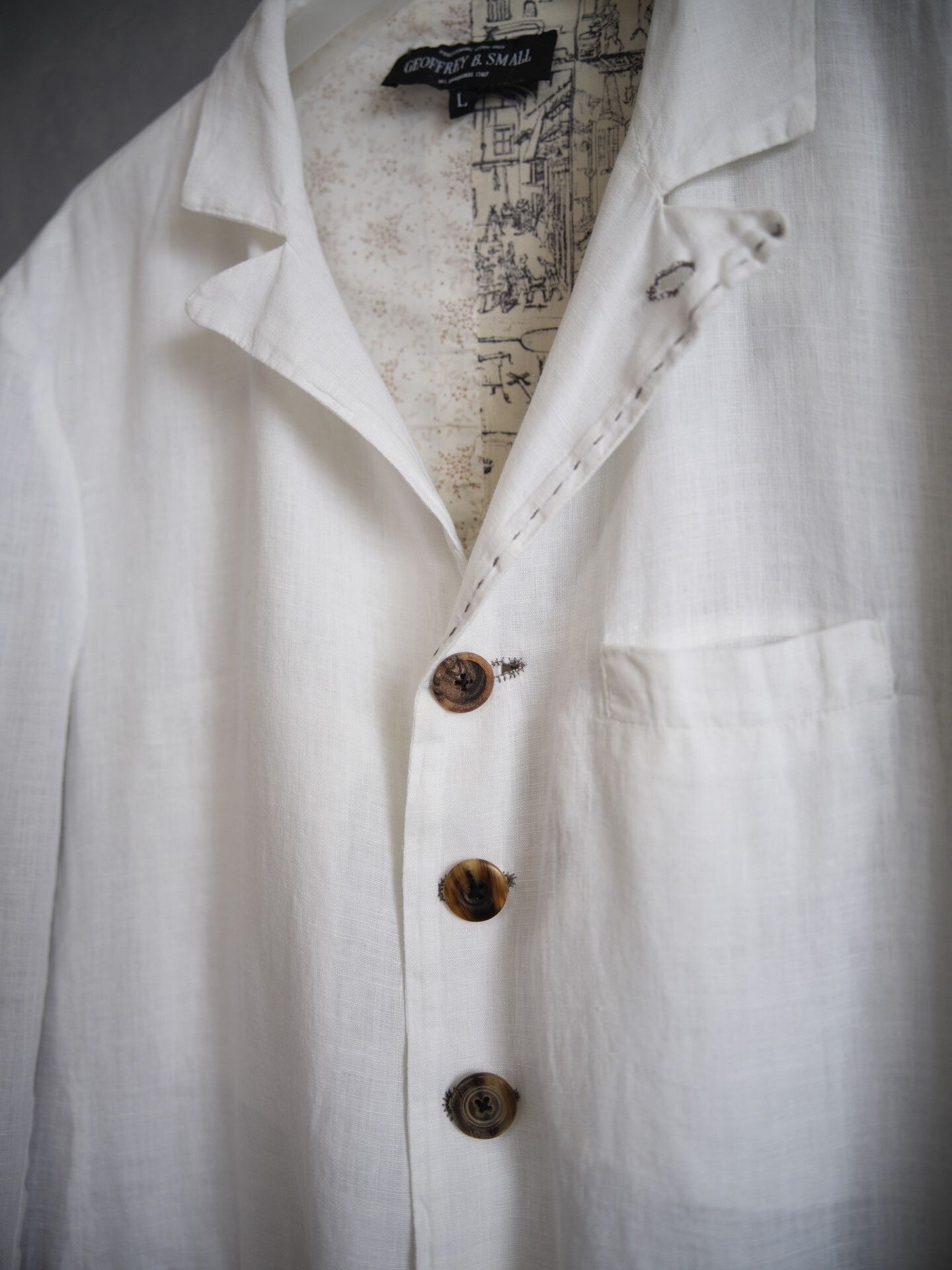 Geoffrey B. Small Geoffrey B. Small Antique Button Linen Suit Size US L / EU 52-54 / 3 - 3 Thumbnail