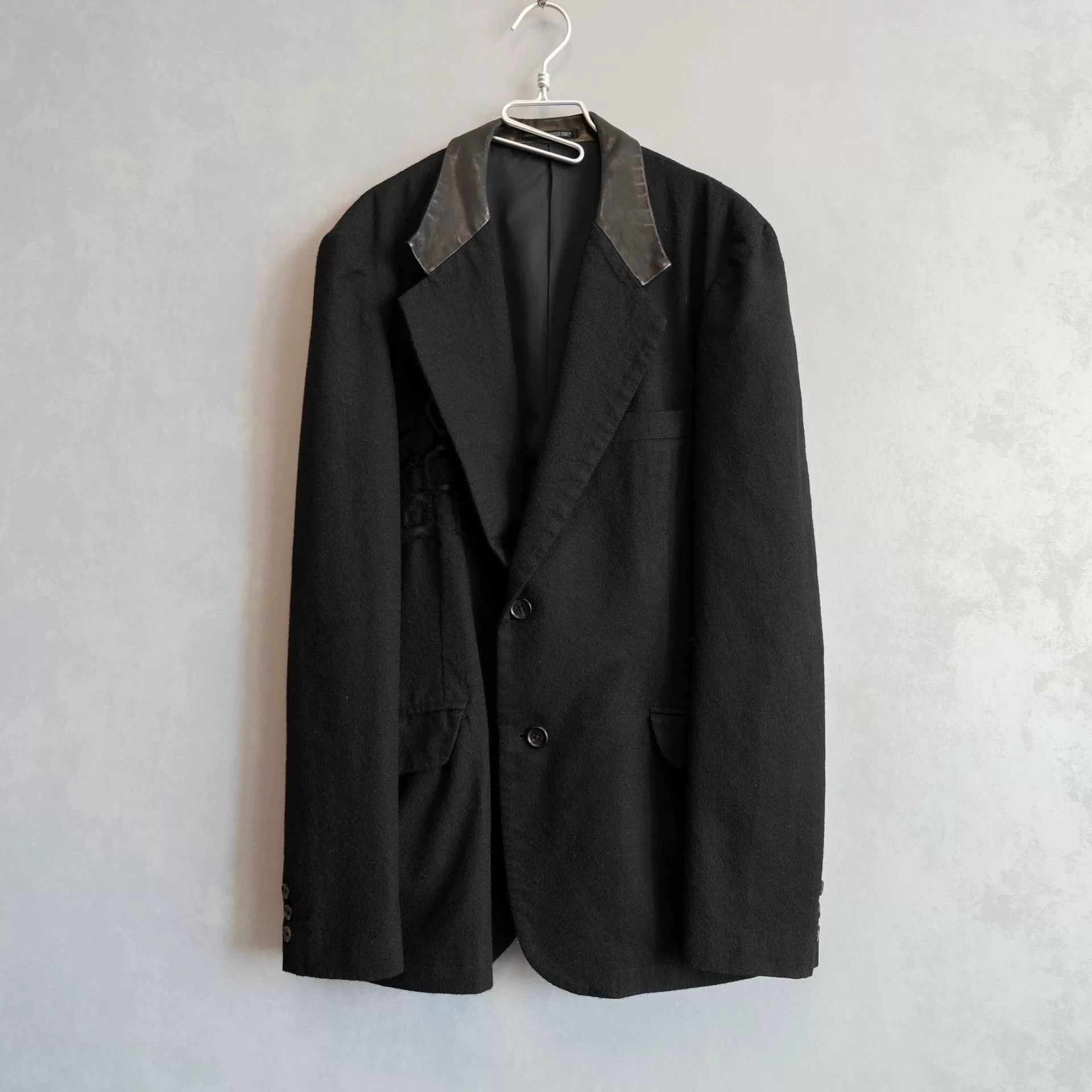 Yohji Yamamoto Yohji Yamamoto Black Wool Jacket Size US XL / EU 56 / 4 - 2 Thumbnail